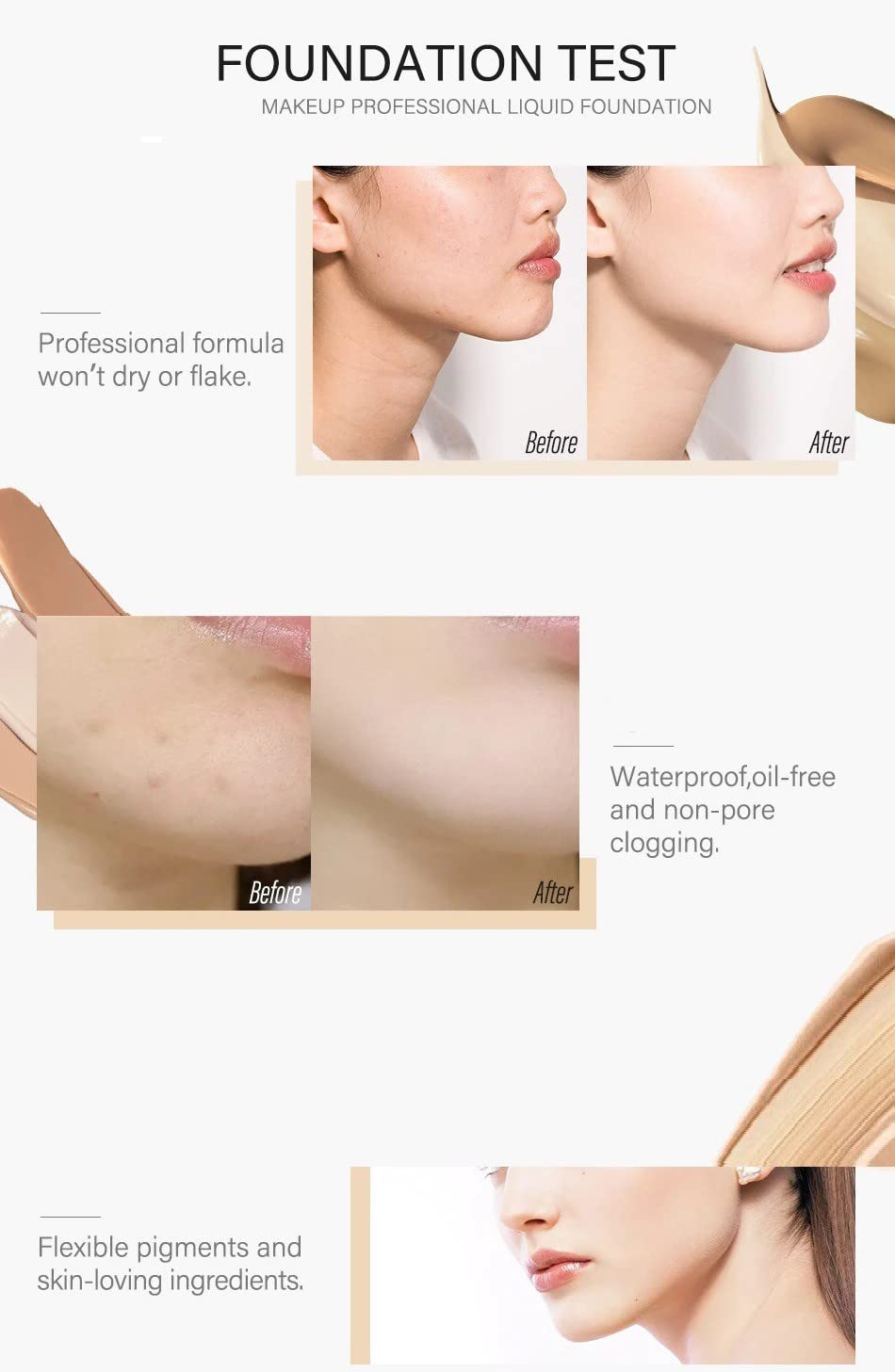 Hydrating Liquid Foundation with Lightweight Coverage - Natural Finish for Daily Makeup & Flawless Skin | Perfect for Dry Skin & Everyday Wear