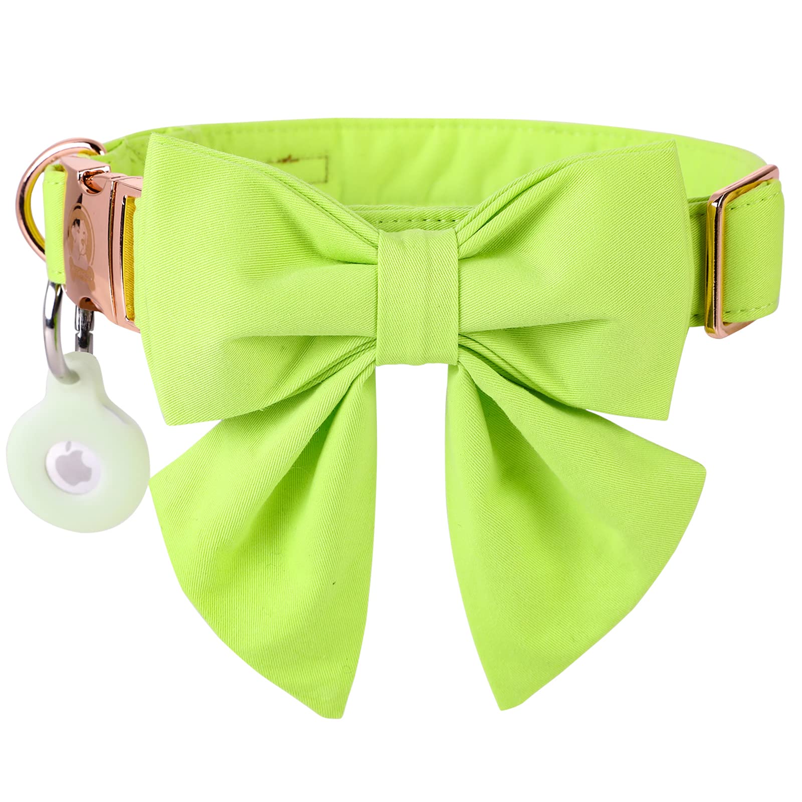 MR. CHUBBYFACE Adjustable Dog Collar with Sailor Bow Tie - Cute Airtag Collar for Small, Medium & Large Dogs - Perfect for Pet Fashion, Birthday Parties & Daily Walks