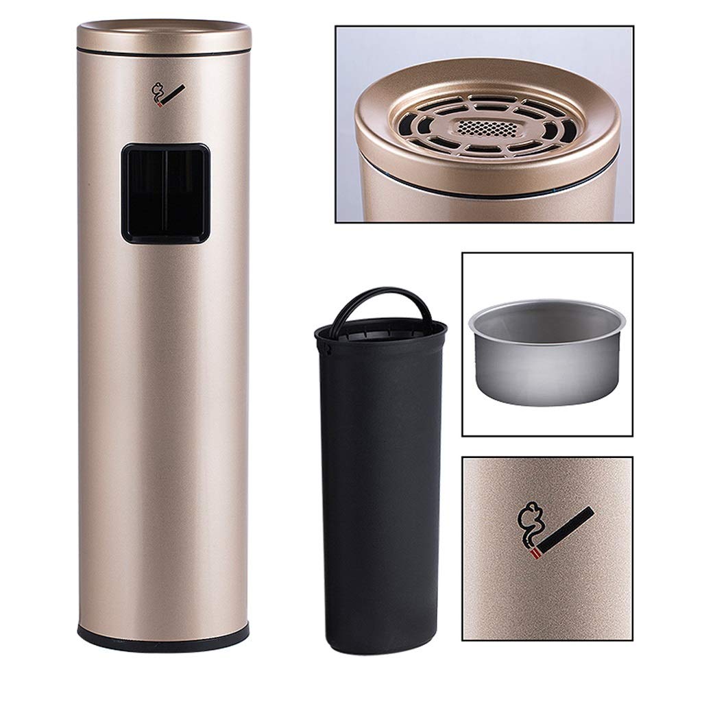 Premium 2-in-1 Metal Ashtray & Trash Can with Inner Bucket - Outdoor Smoking Stand for Pubs, Restaurants, and Home Use - Durable Cigarette Waste Bin for Indoor & Outdoor Spaces