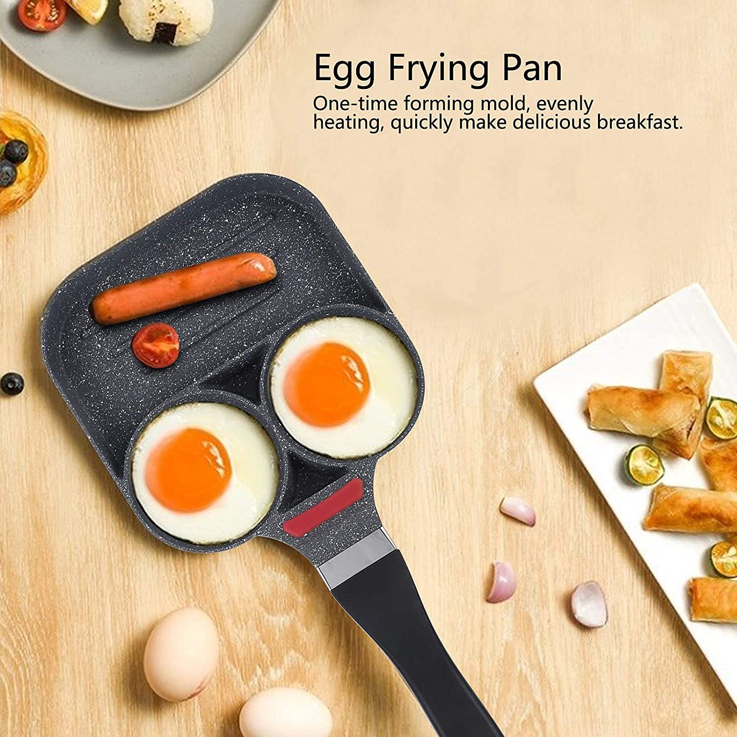Nonstick 3-Cup Egg Frying Pan - Pancake Pan for Gas Stove, Perfect for Breakfast Cooking - Ideal for Omelets, Crepes, Steaks & More | Great for Home Kitchens & Camping