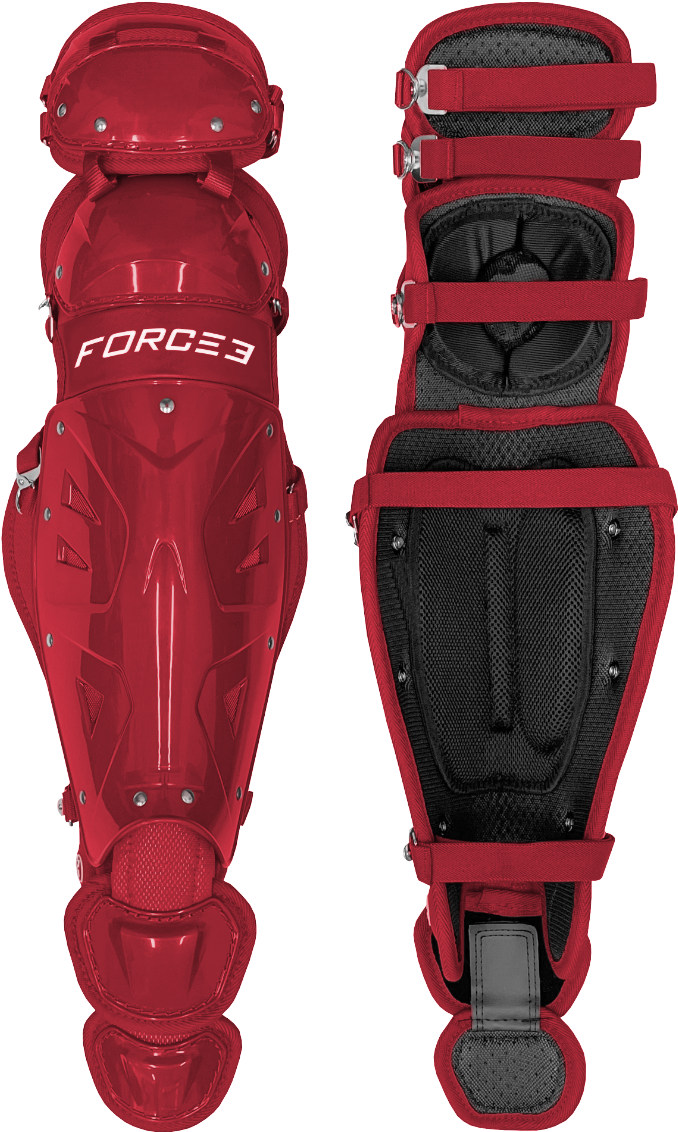 FORCE3 Defender Catcher Leg Guards - Best Baseball Catcher Shin Guards for Youth & Adults - Perfect for Training, Games & Competitive Play