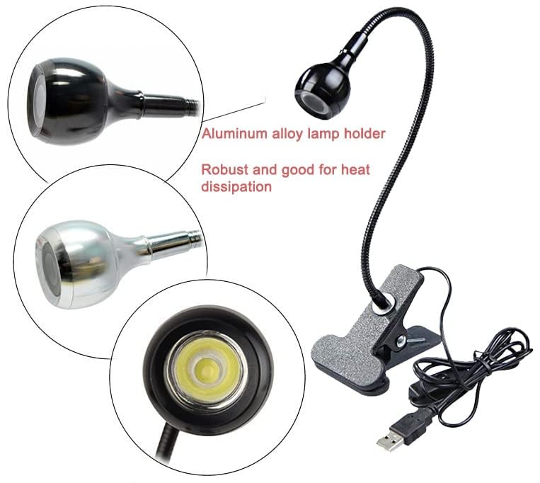 3W LED UV Ultraviolet Phone Glue Curing Lamp - Portable UV Nail Lamp for Gel Nails & Mobile Repair - Flexible Clamp Desk Light with Plug & Play (Black) - Perfect for DIY Nail Art & Phone Screen Repair at Home or Salon