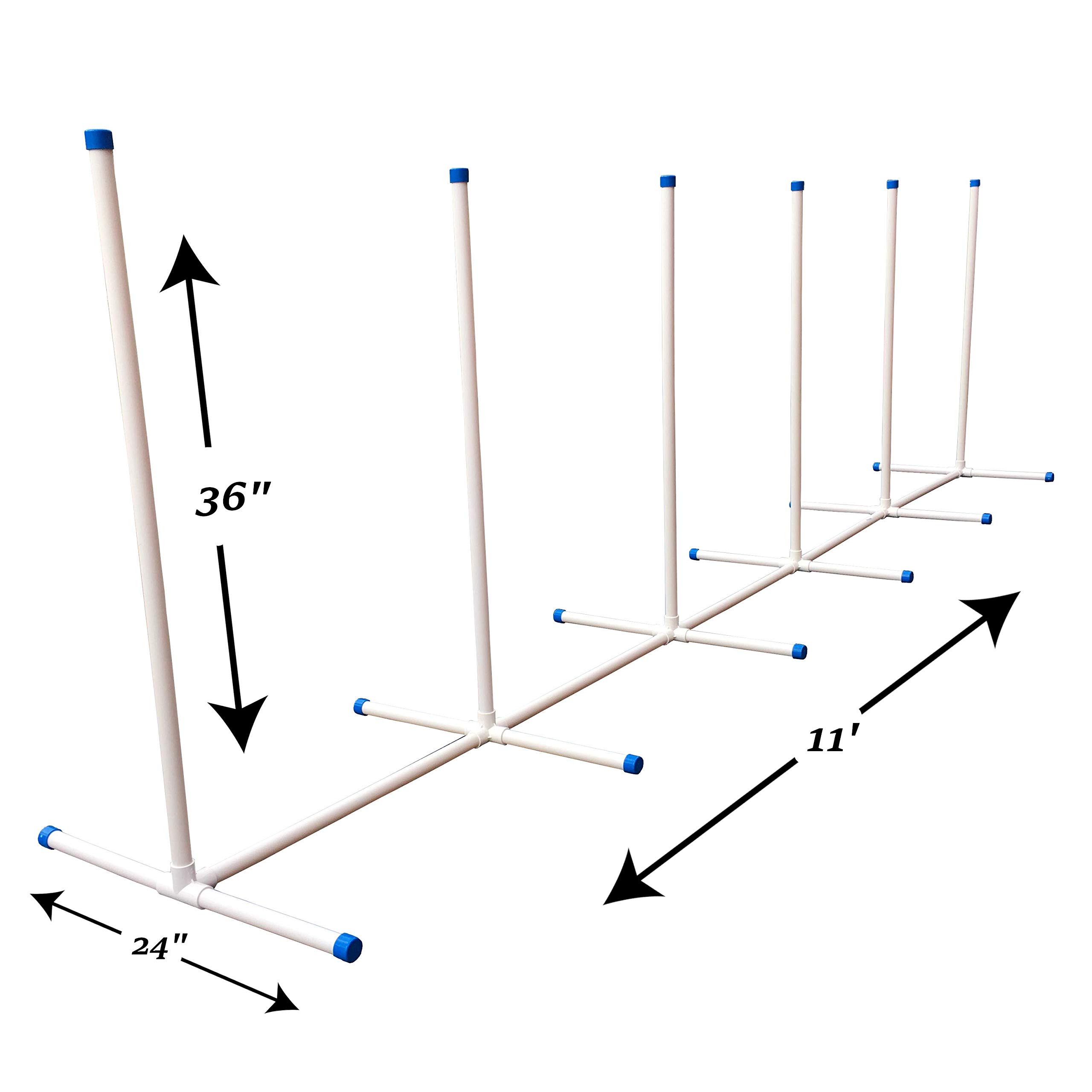 Premium Dog Agility Training Weave Poles Set - Adjustable & Durable for Professional & Home Use - Perfect for Backyard Obstacle Courses & Competition Practice