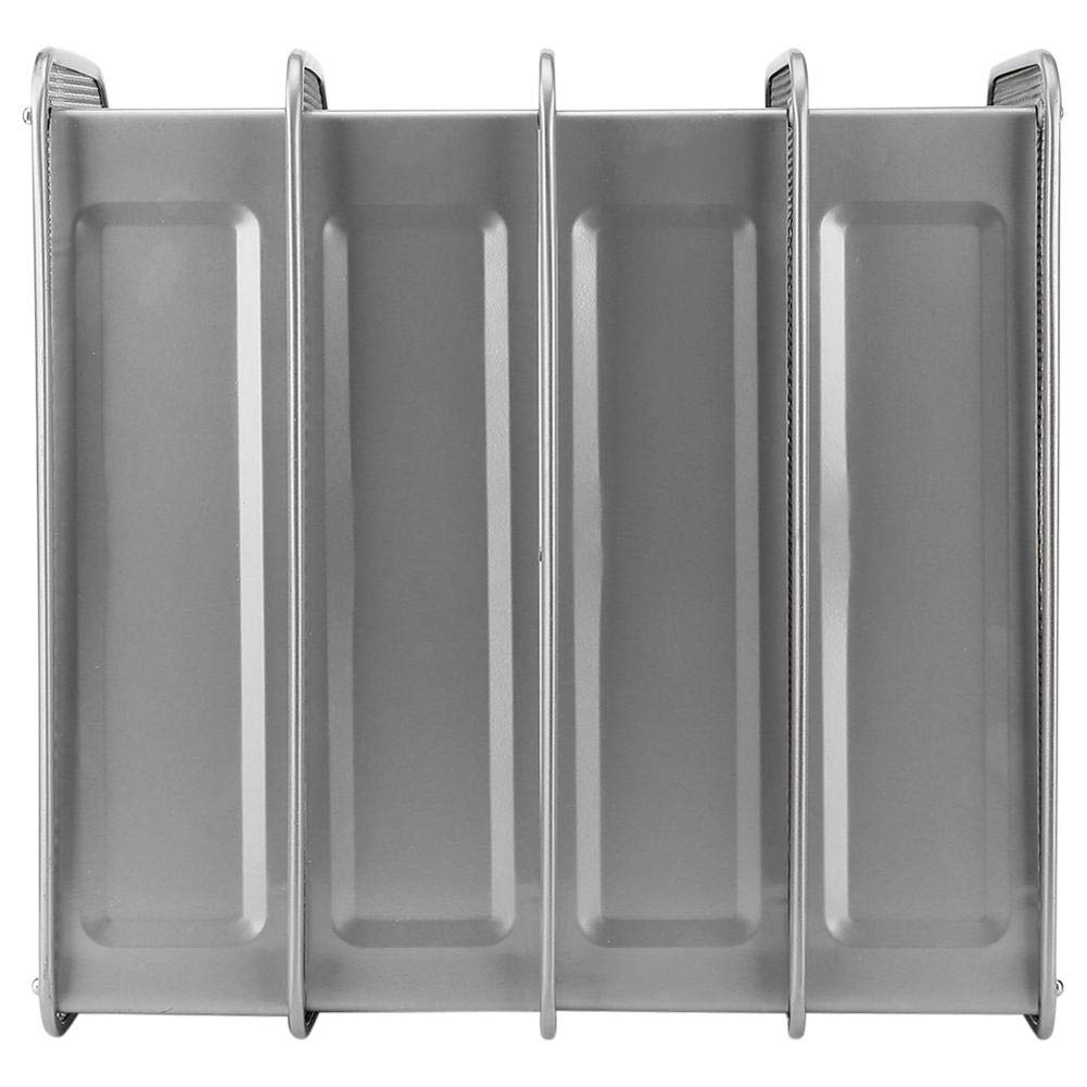 4-Compartment Magazine File Organizer - Silver Desktop Document Sorter for Office, Home & School | Perfect for Organizing Magazines, Papers & Files