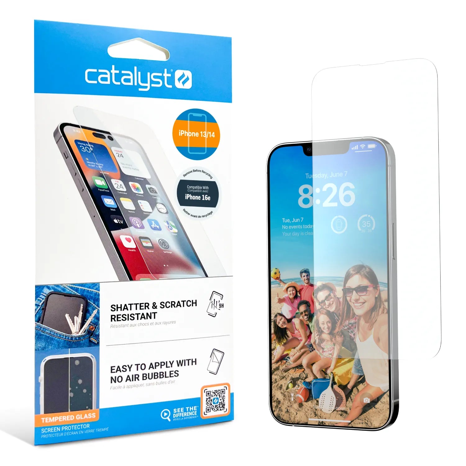 iPhone 16/14/13 Tempered Glass Screen Protector - 9H Hardness, Anti-Scratch, Bubble-Free - Perfect for Everyday Use, Gaming & Outdoor Activities