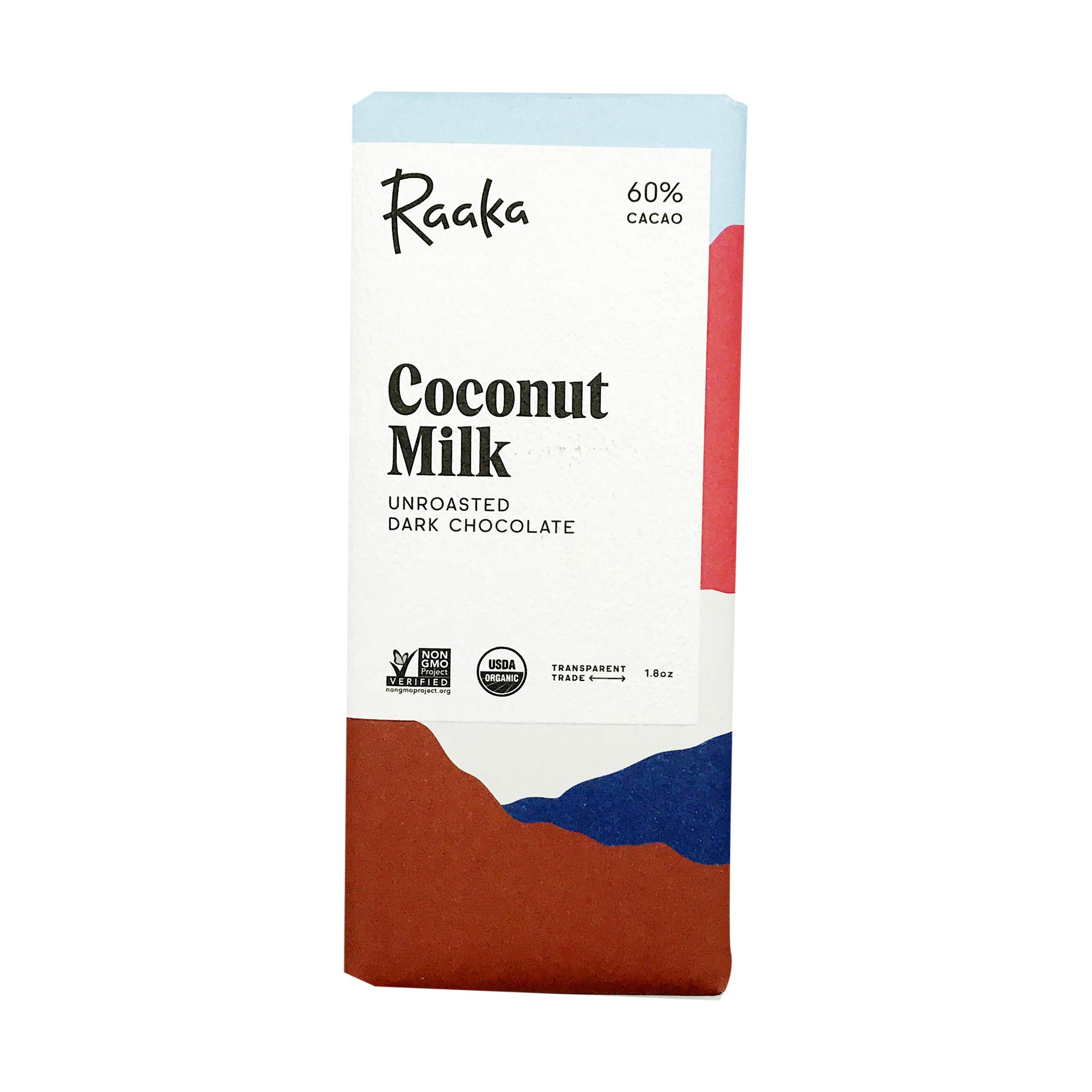 Raaka 60% Coconut Milk Chocolate Bar 1.8oz - Vegan Dessert & Gift
