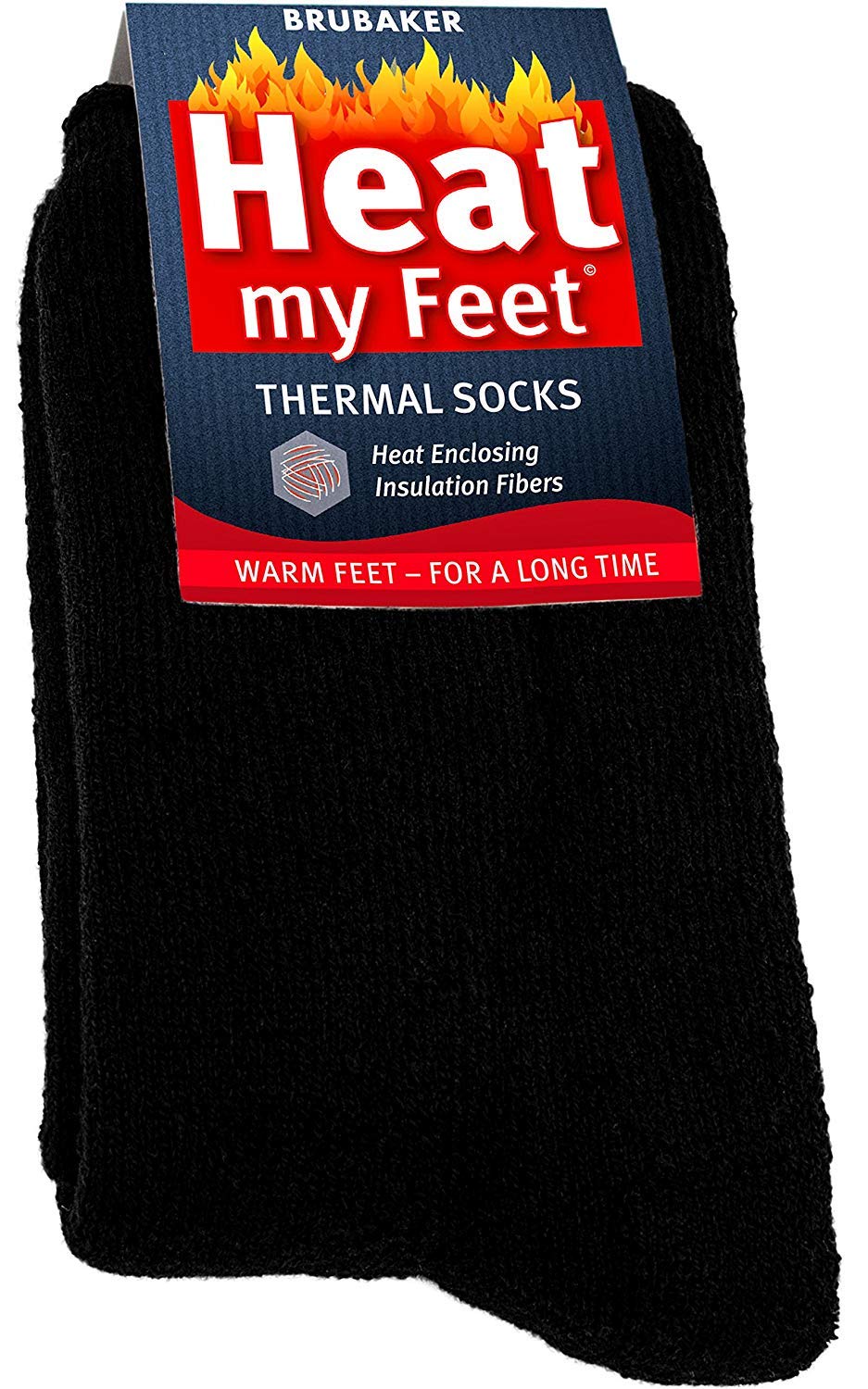 2-Pack BRUBAKER Thermal Socks for Women & Men - Ultra Warm Winter Socks with Heat-Trapping Insulation Fibers - Perfect for Cold Weather, Hiking, Skiing and Indoor Comfort