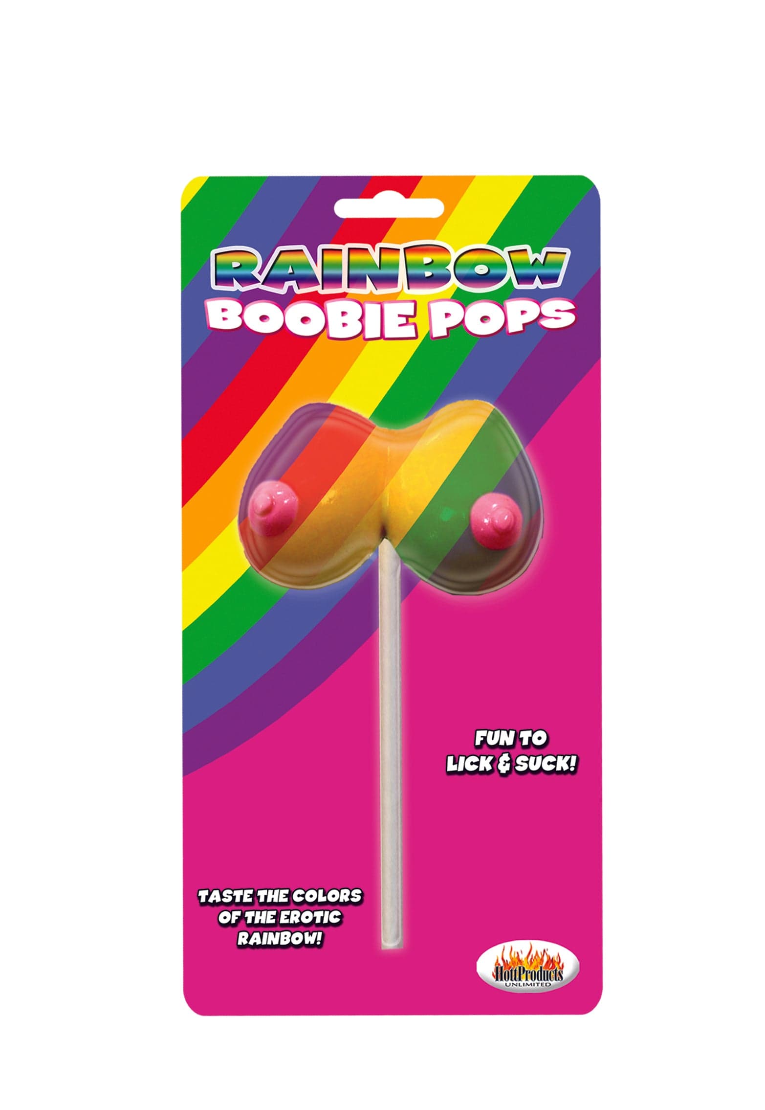 Rainbow Boobie Pops - 1.48oz Colorful Lollipops for Parties, Baby Showers & Gender Reveals - Fun Candy Treats for Kids & Adults