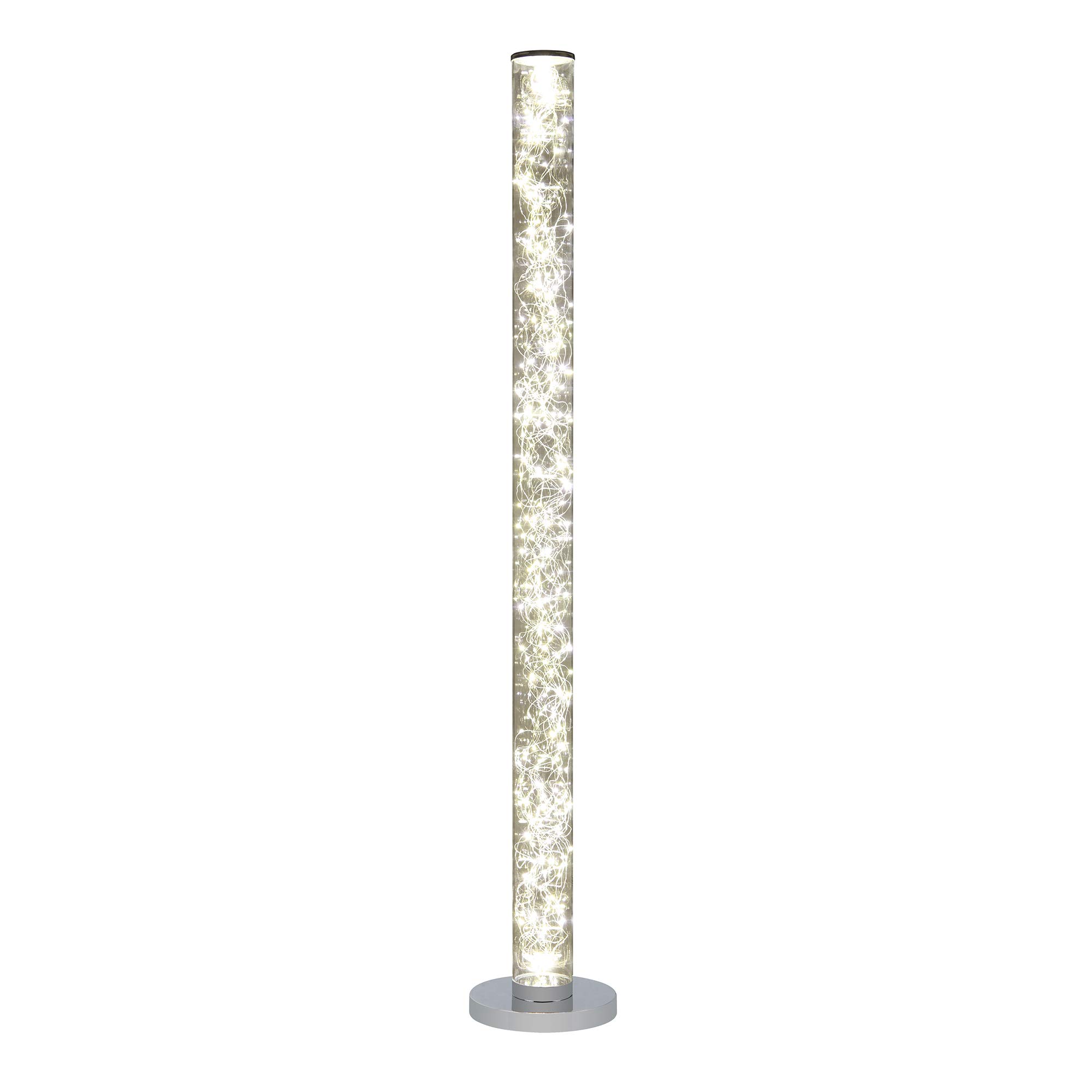 Ore International HBL2112-A Exposed Rope LED Clear Column Floor Lamp - Modern Lighting for Living Room, Bedroom & Office Decor