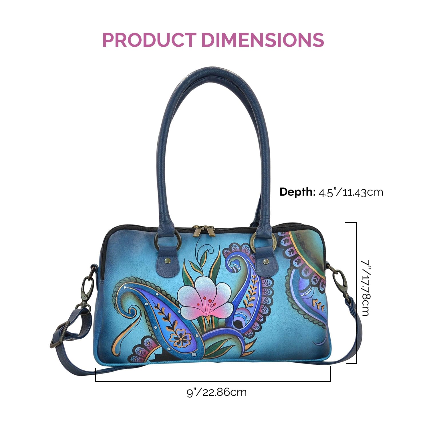 Anna by Anuschka Hand-Painted Genuine Leather Crossbody Bag - Perfect for Travel, Work & Everyday Use