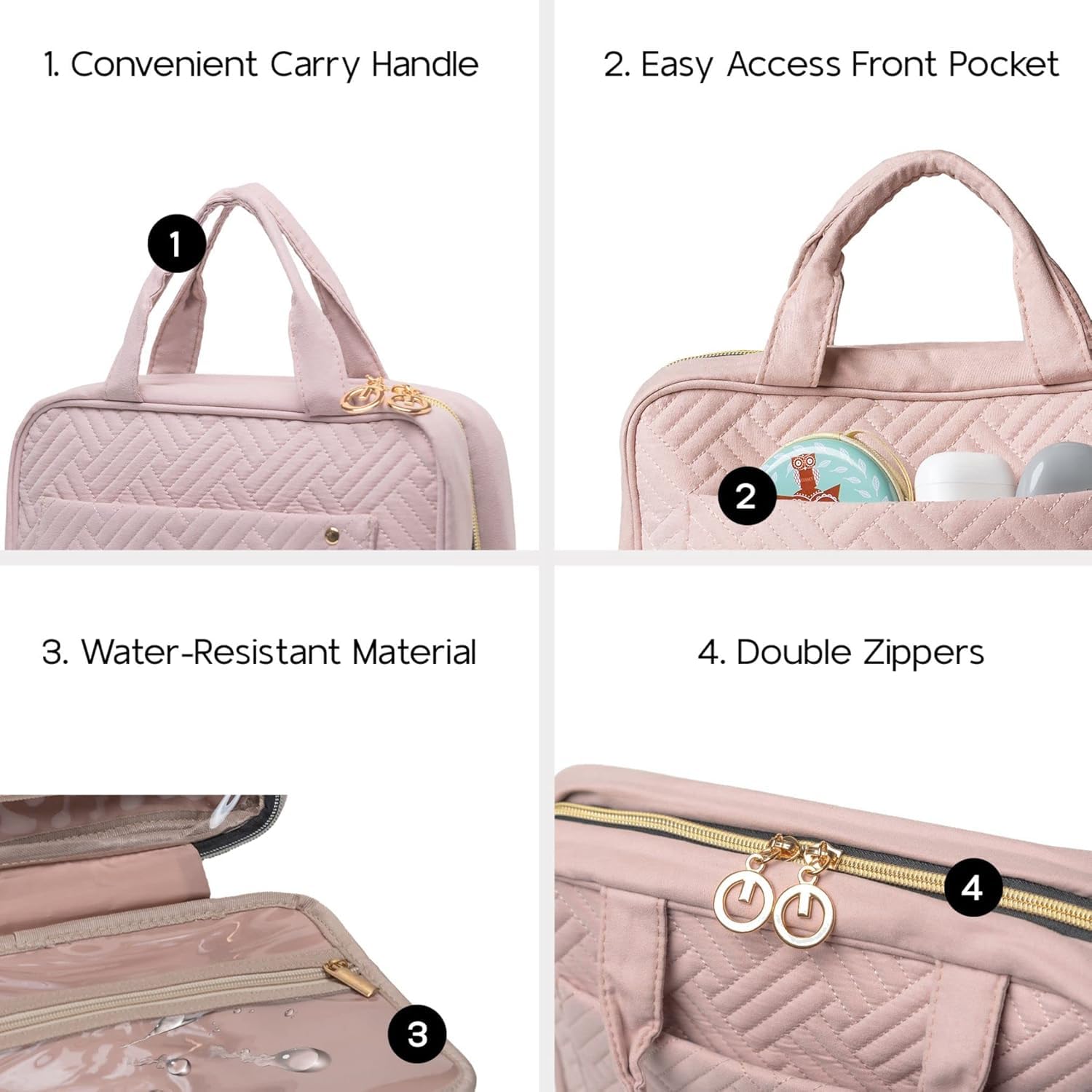 AVENUX Waterproof Hanging Toiletry Bag for Travel - Medium Size for Cosmetics & Toiletries