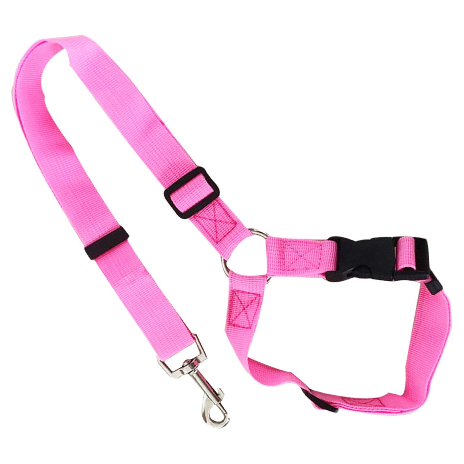 Enakshi Pink Dog Car Harness Seat Belt Leash - Adjustable Pet Safety Strap for Small to Medium Dogs, Secure Travel in Cars, Trucks, and SUVs