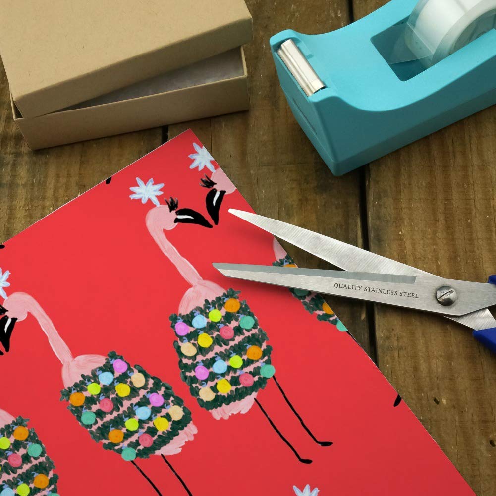 Christmas Flamingos Gift Wrap Wrapping Paper Rolls - Festive Holiday Wrapping for Presents, Party Decorations & Seasonal Crafts | GRAPHICS & MORE