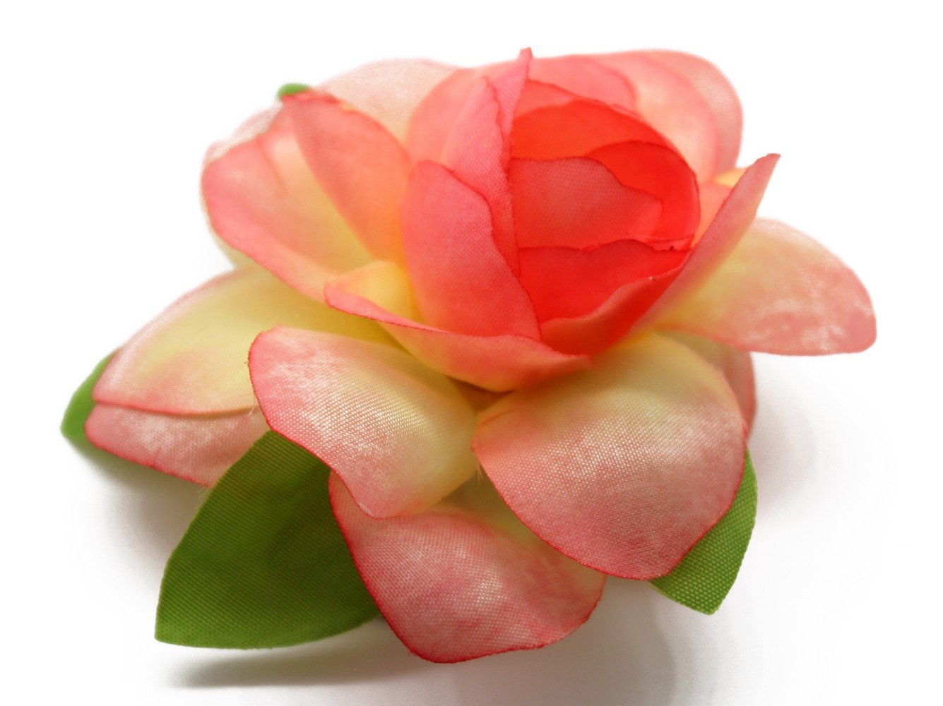 Hawaiian Luau Party Artificial Fabric Gardenia Hair Clips for Women - Tropical Floral Hair Accessories for Beach Weddings, Summer Vacations & Hawaiian Themed Parties