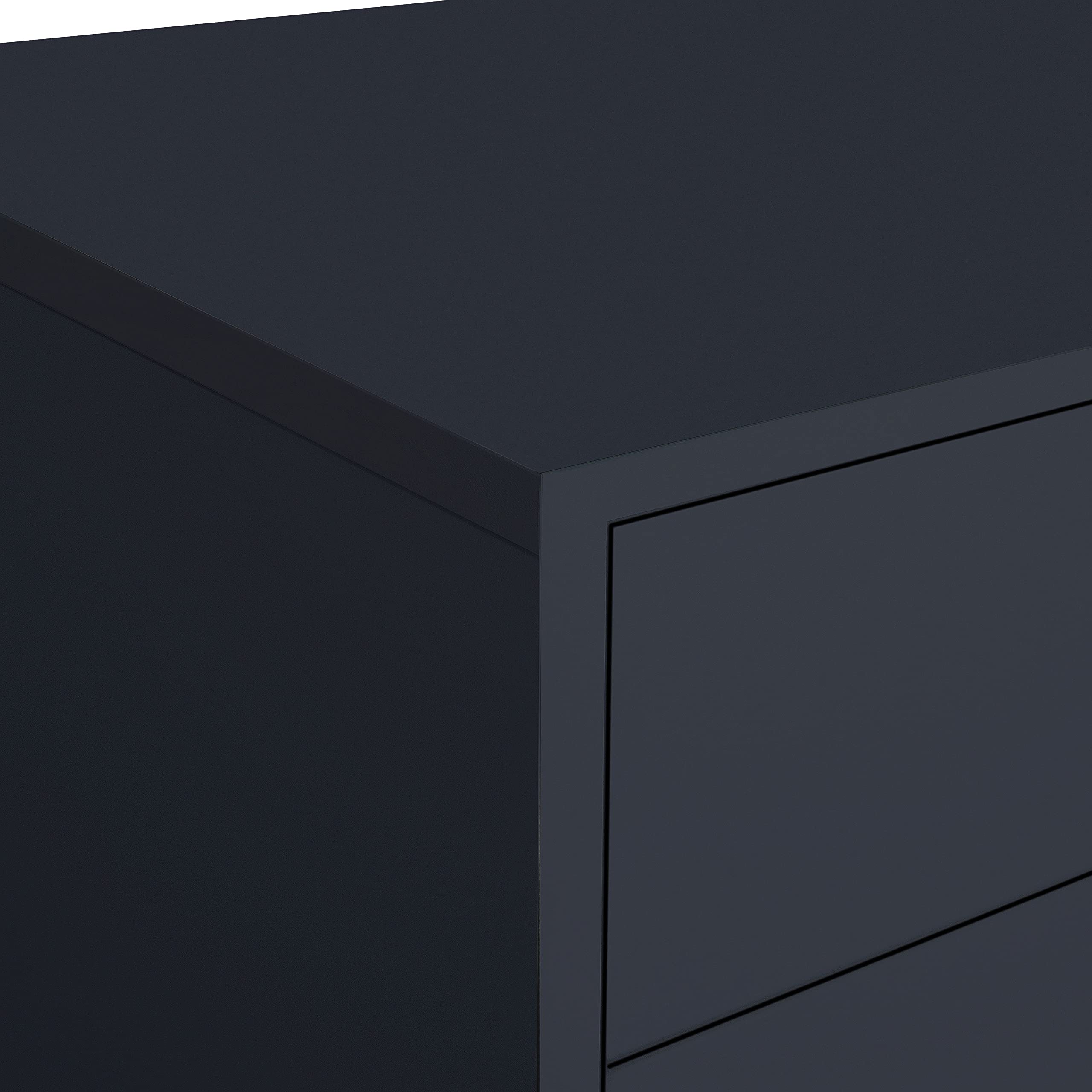 Black 9-Drawer Makeup Storage Cabinet - Cosmetic Organizer with Drawers for Vanity Dressing Table, Girls Bedroom Dresser Desk | Perfect for Makeup Display & Beauty Product Storage in Home, Salon or Dressing Room