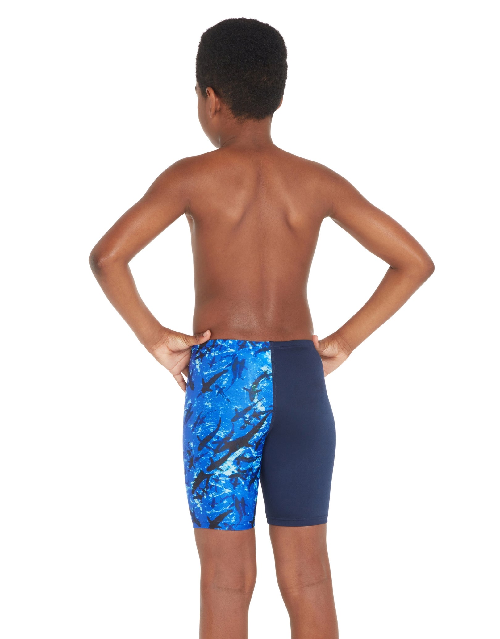 Boys Abyss Mid Swim Jammer - Navy/Blue - Comfortable Competitive Swimwear for Kids Swimming Lessons & Pool Training