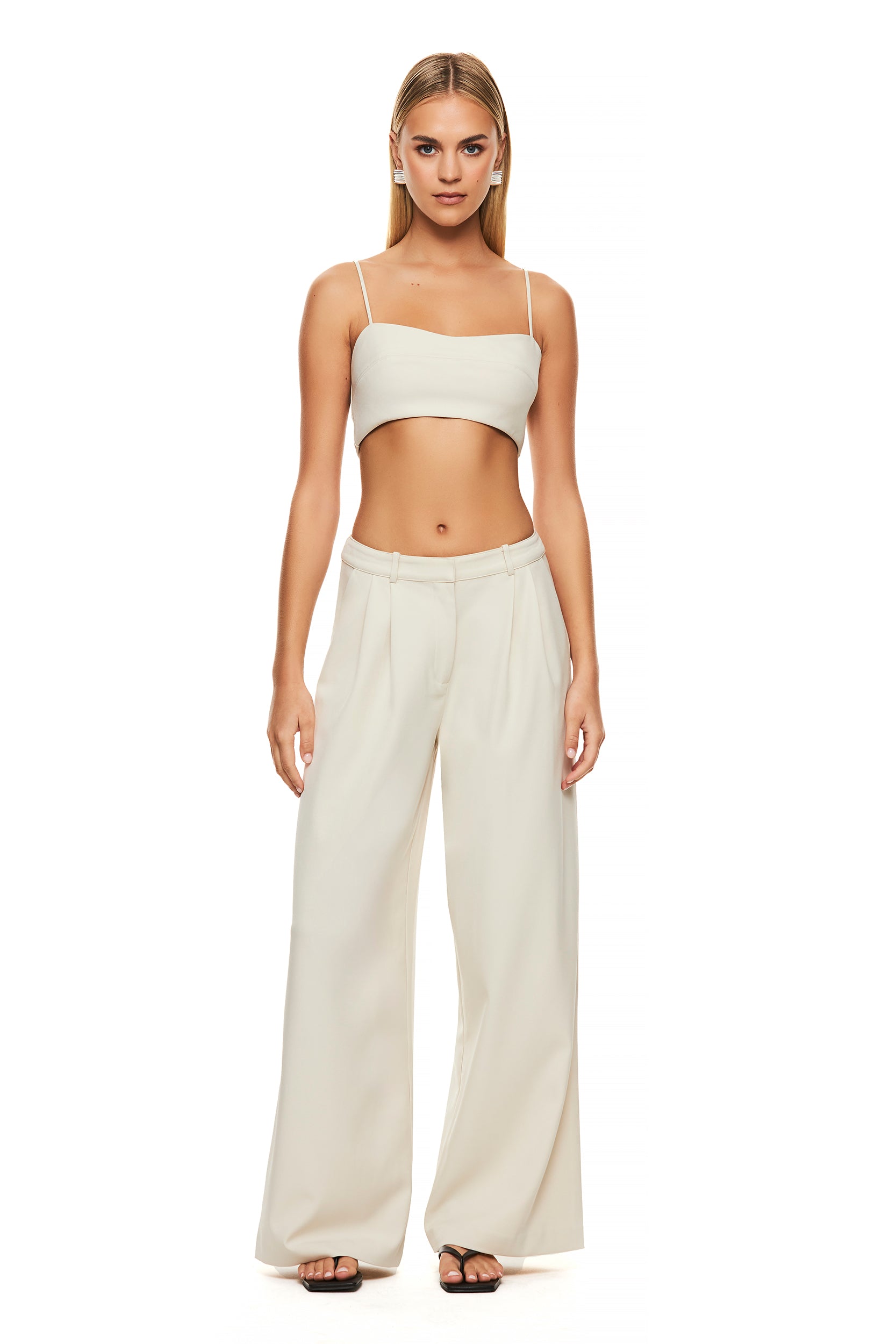 The Isla Oyster Pant - Women's High-Waisted Wide Leg Trousers for Work, Office & Casual Wear | Comfortable Stretch Fabric for All-Day Wear