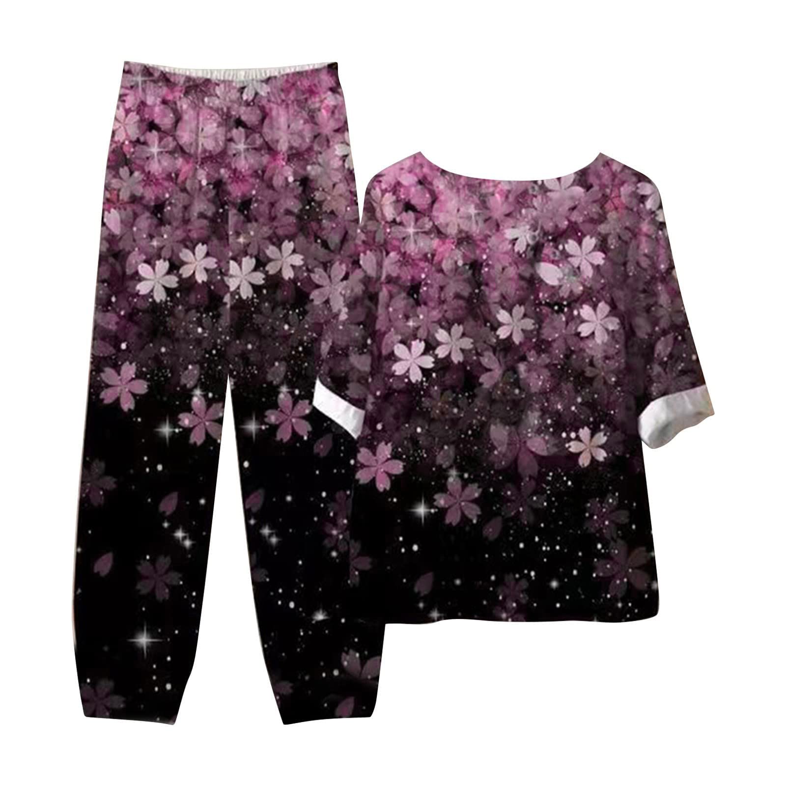 Oelaio Women's 2-Piece Lounge Set - Pink Old Money Style Outfit | Matching Shorts & Top Set | Tropical Vacation & Casual Wear | Summer Comfort Outfit for Beach, Travel & Relaxation