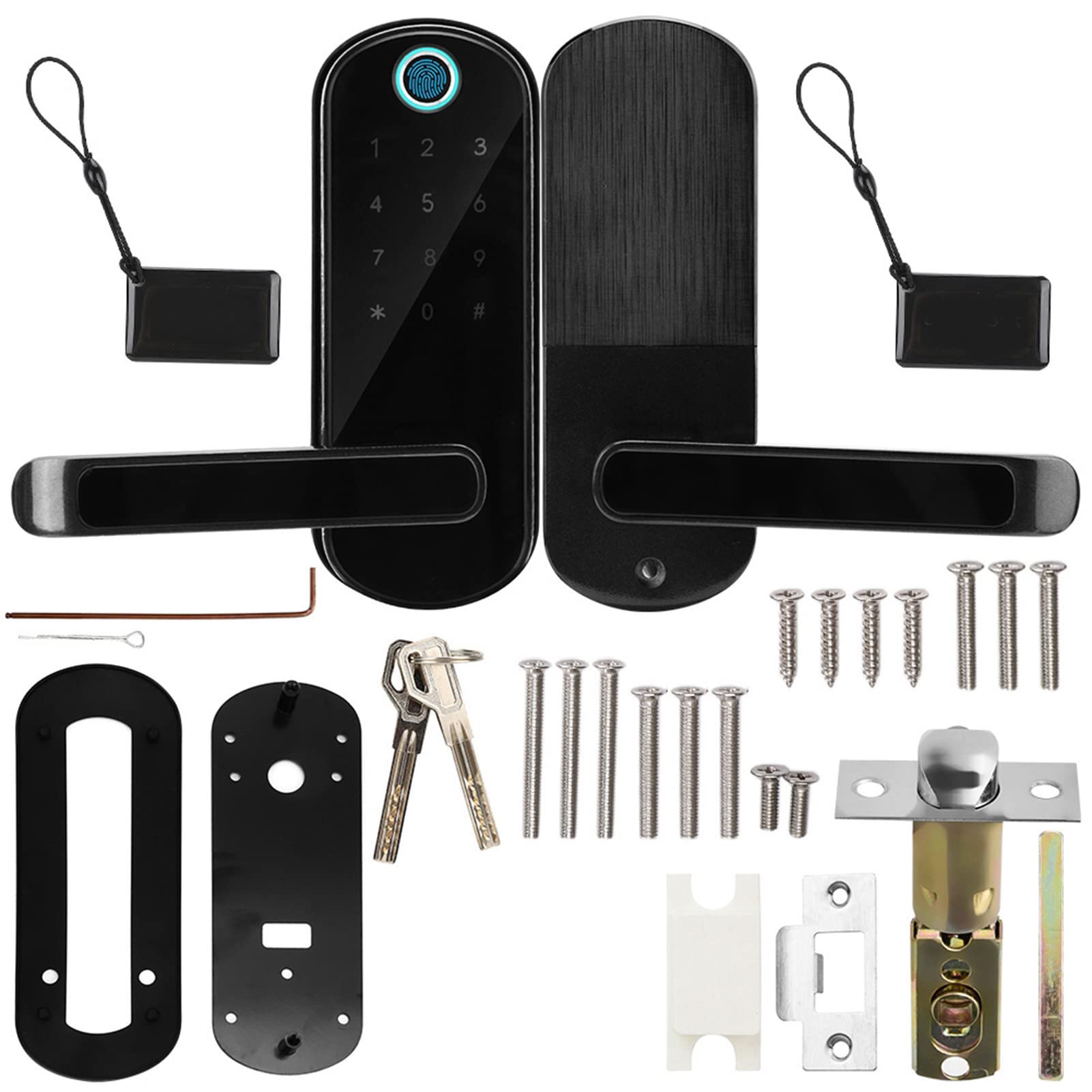 Smart Keyless Entry Door Lock with Fingerprint & Touch Screen Keypad - Digital Combination Lock for Home, Office & Apartment Security - Ideal for Front Door, Back Door & Rental Properties