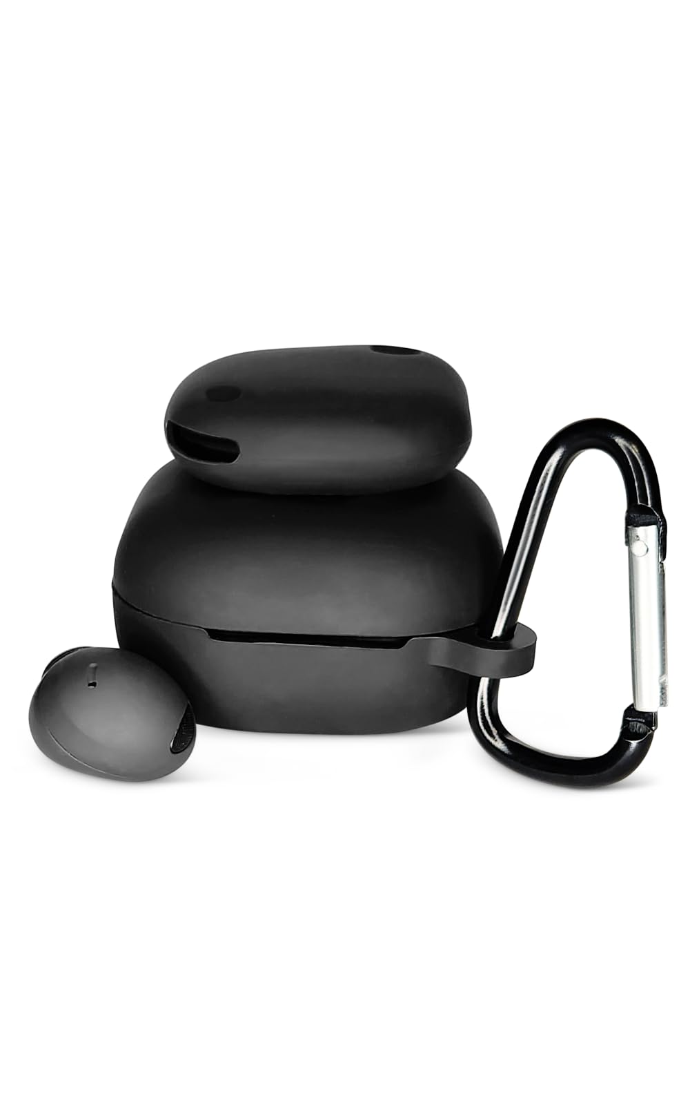 Samsung Galaxy Buds Pro 2 Case with SmartTag Holder - Compatible with Galaxy Buds 2, Buds Live - Android AirTag Alternative - Black | Perfect for Travel, Gym & Daily Use