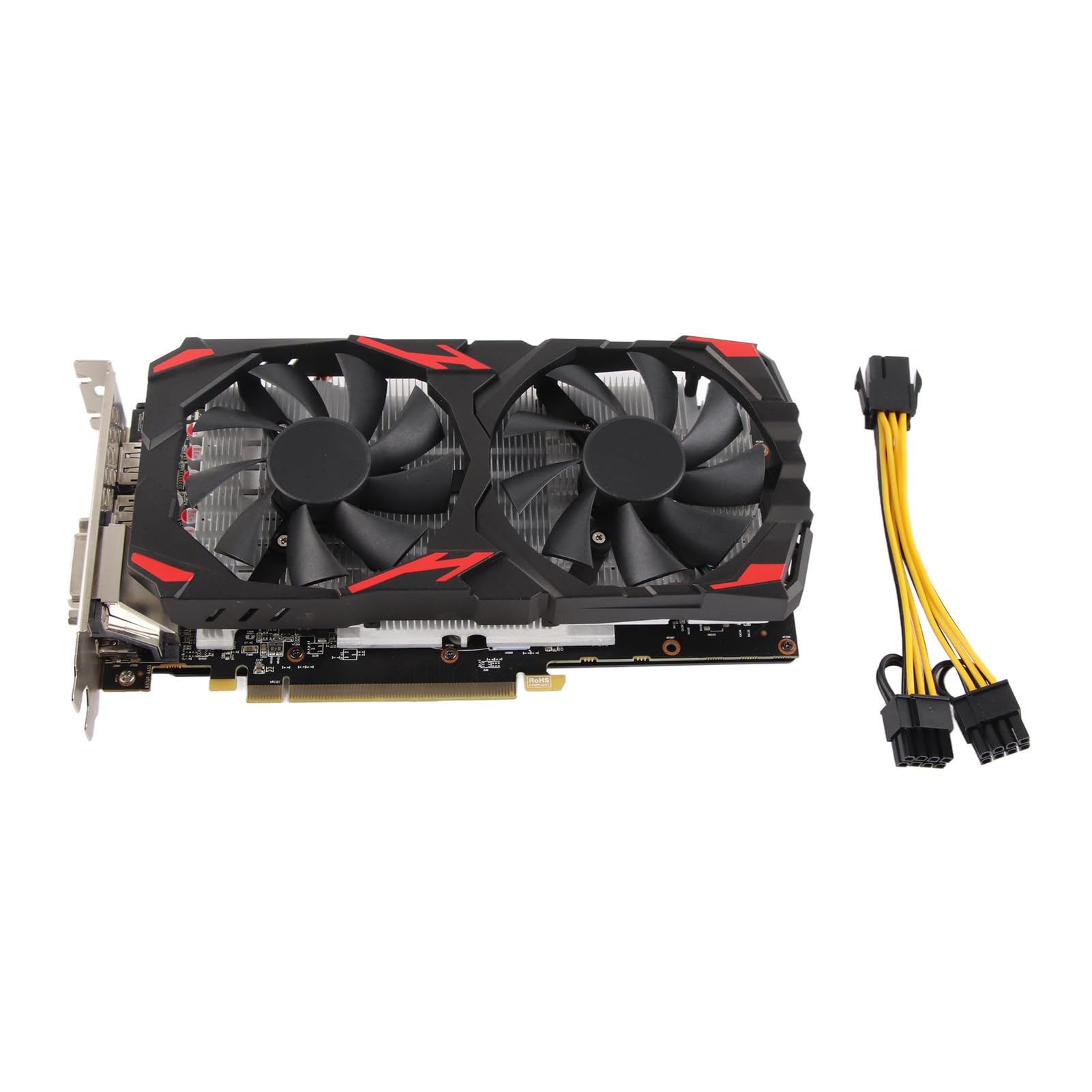 XTevu RX 580 8GB GDDR5 256-bit Gaming Graphics Card with Dual Cooling Fans | PCI Express 3.0 | Supports 8K Resolution | Perfect for PC Gaming, VR, Video Editing & Cryptocurrency Mining