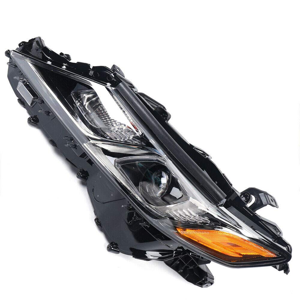 2018-2019 Toyota Camry Halogen Projector Headlights Pair Set - Driver & Passenger Side Replacement Headlamp Assembly for Improved Night Driving Safety
