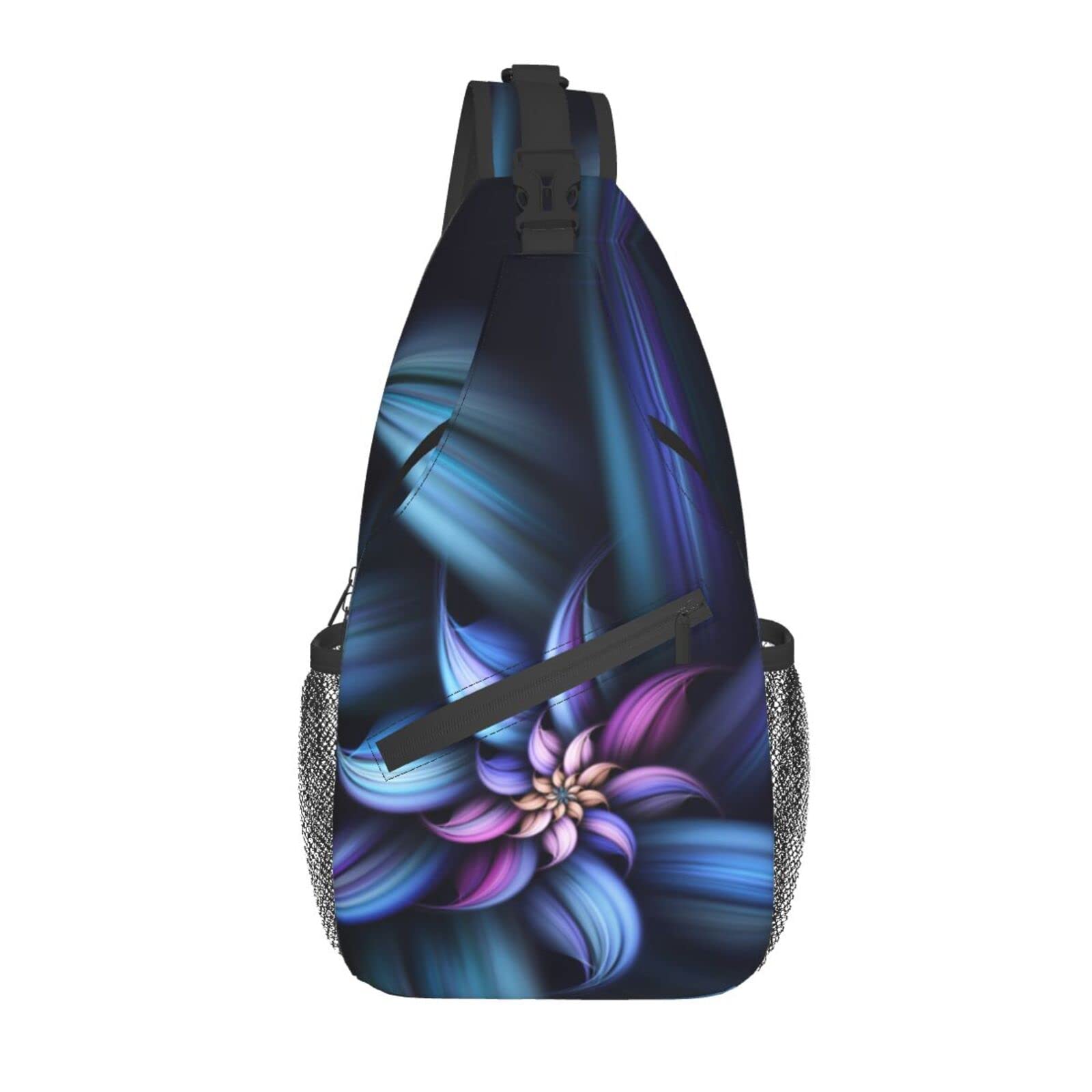DOHOOC 3D Abstract Flower Sling Backpack for Women - Crossbody Shoulder Bag with Zipper Pocket, Lightweight Rope Backpack for Hiking, Travel, Cycling, Outdoor Sports - Perfect for Gym, School & Daily Commute