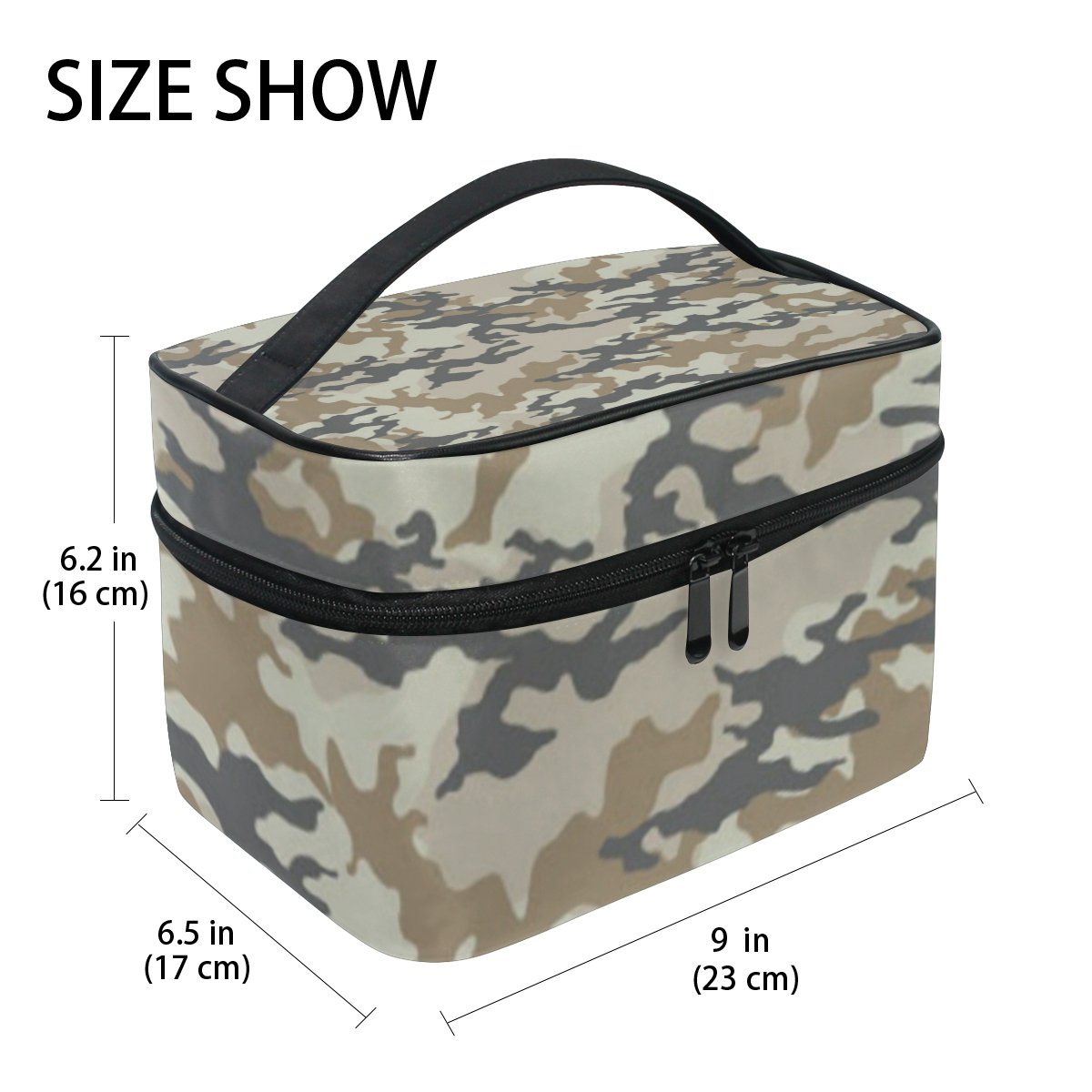 Military Camouflage Cosmetic Bag for Women - Waterproof Travel Makeup Train Case with Multiple Compartments | Perfect for Travel, Gym, Camping & Daily Organization