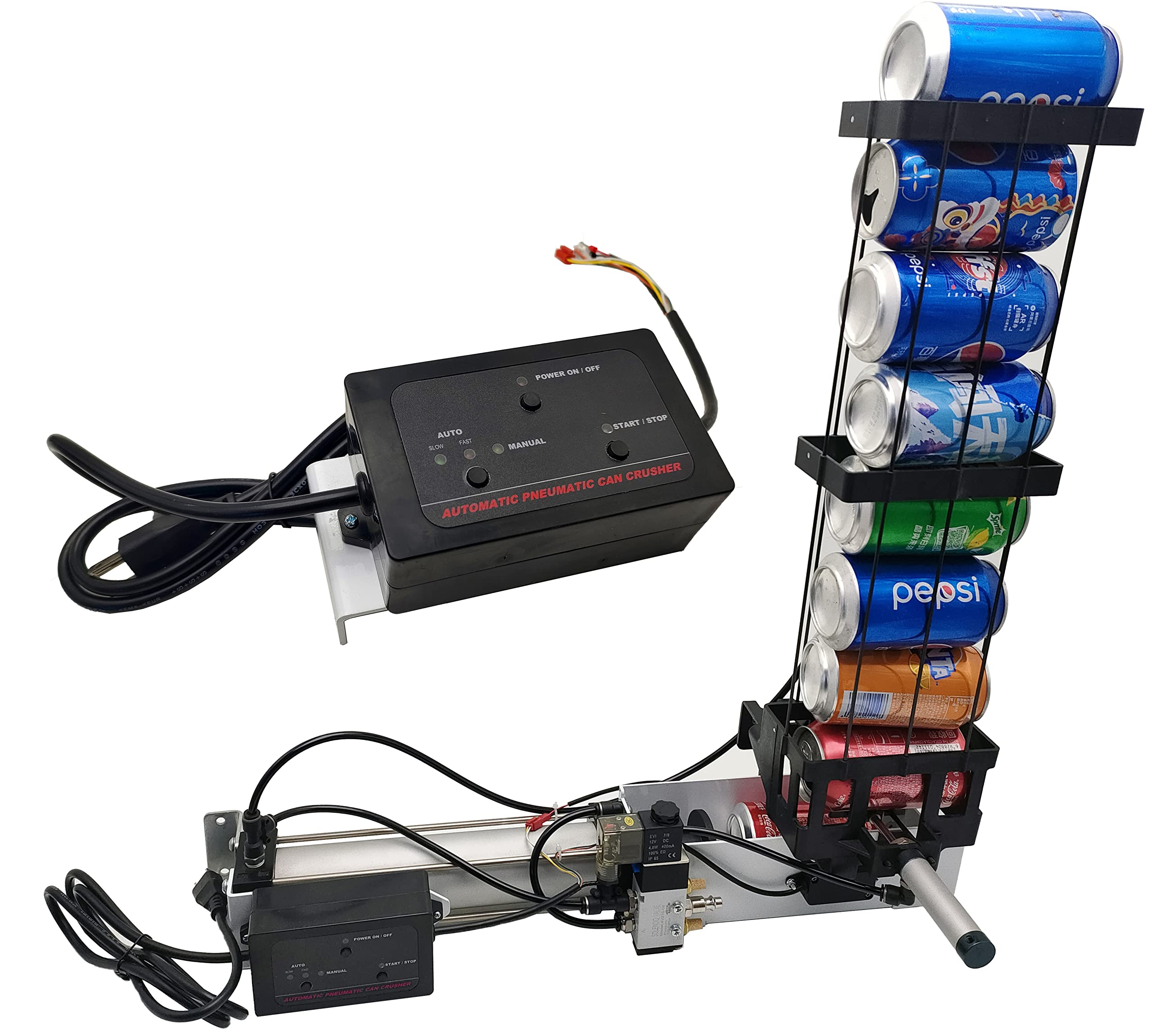 Full Automatic Heavy Duty Can Crusher - Efficient Soda Beer Smasher for Aluminum Cans, Eco-Friendly Recycling Tool for Home, Garage & RV Use
