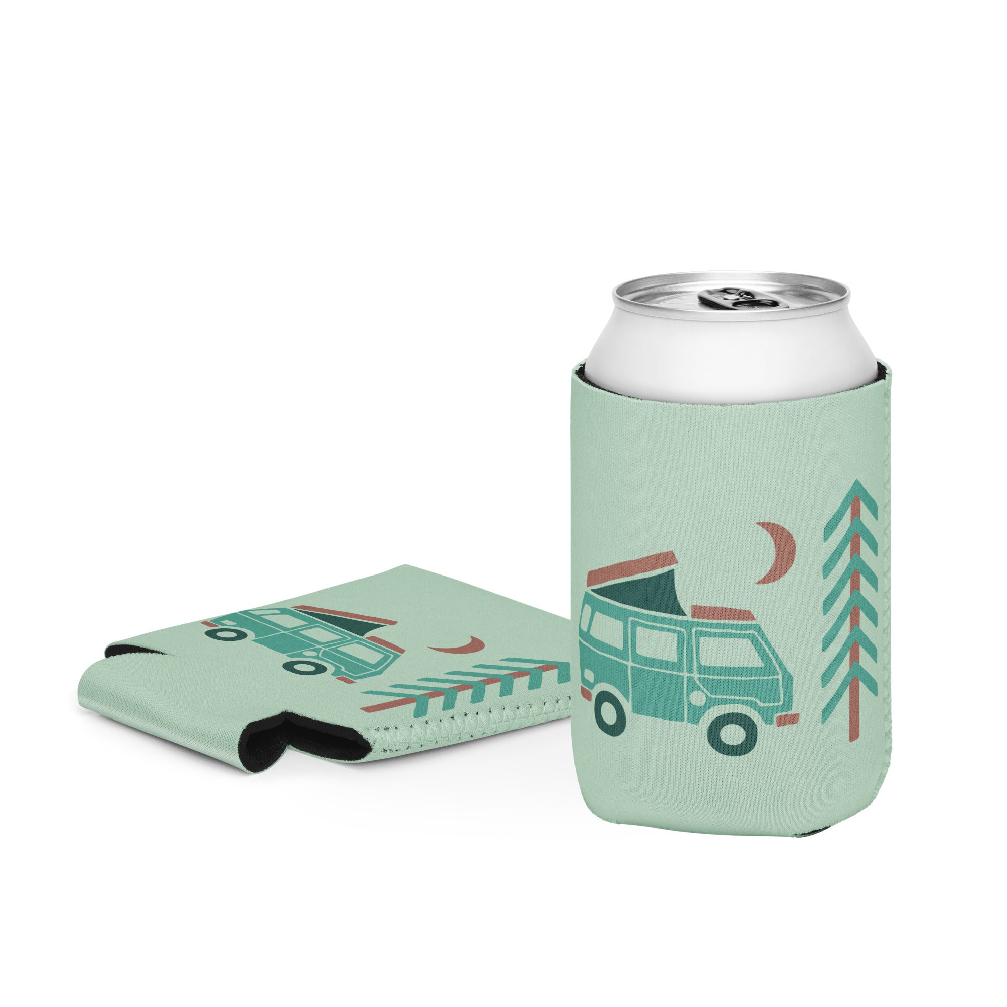 Go Outside Van & Moon Can Coozie - Insulated Beer Can Holder for Camping, Beach & Outdoor Adventures - Keep Drinks Cold on Hikes, BBQs & Tailgating
