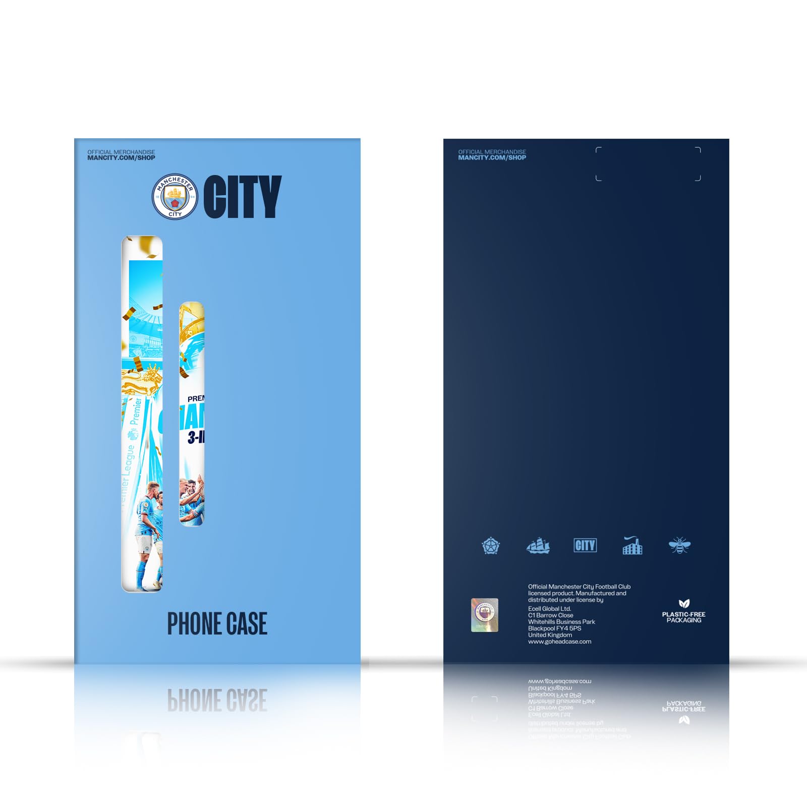 Officially Licensed Manchester City FC Black Geometric Soft Gel Case for iPhone 13 Pro Max - Durable Protection with Full Color Badge Design | Perfect for Soccer Fans, Game Days & Team Spirit