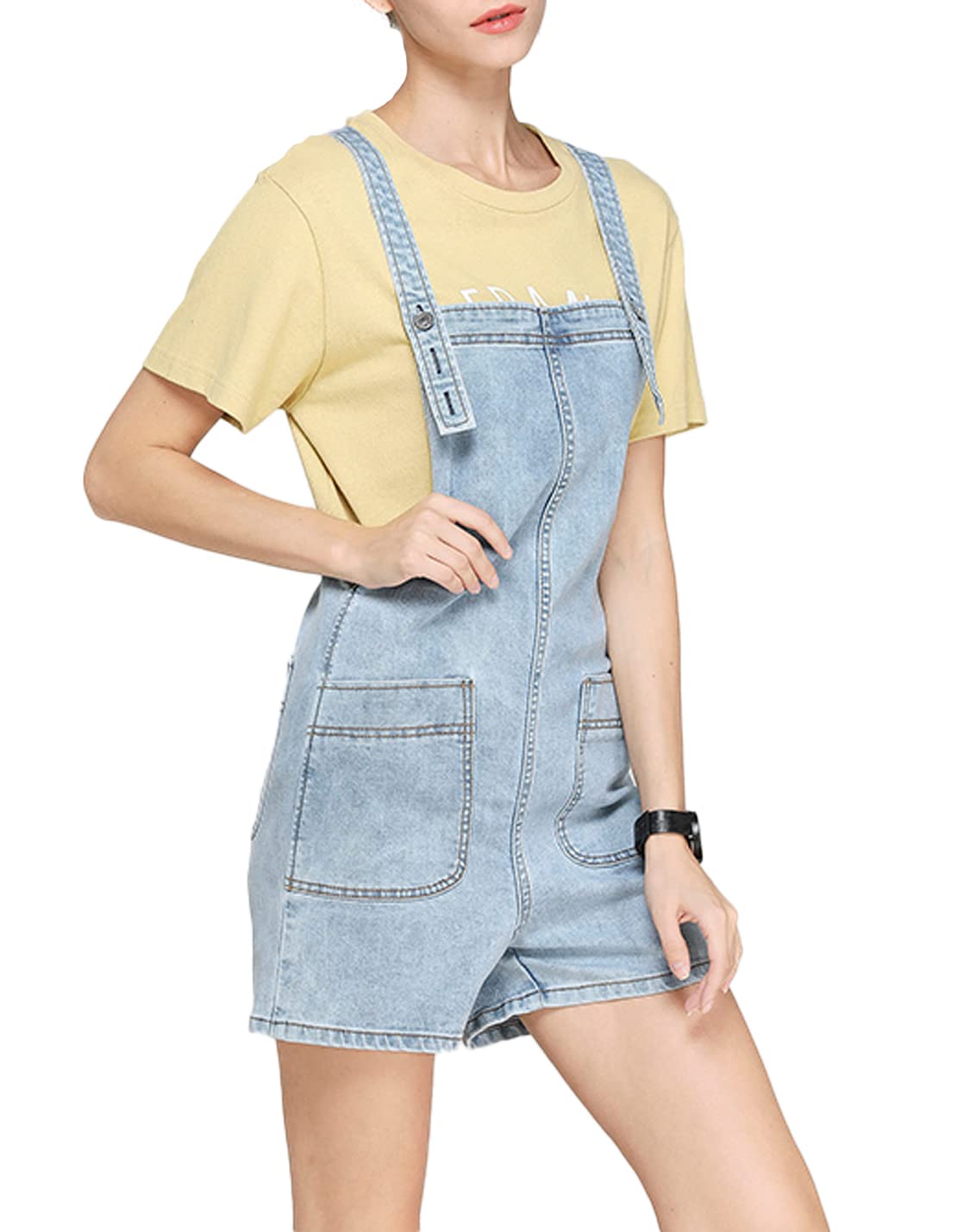 Women's Casual Adjustable Straps Denim Overalls - Loose Baggy Bib Jumpsuit Romper with Harem Pants & Jean Shorts | Perfect for Summer Outfits, Streetwear Fashion and Casual Daily Wear