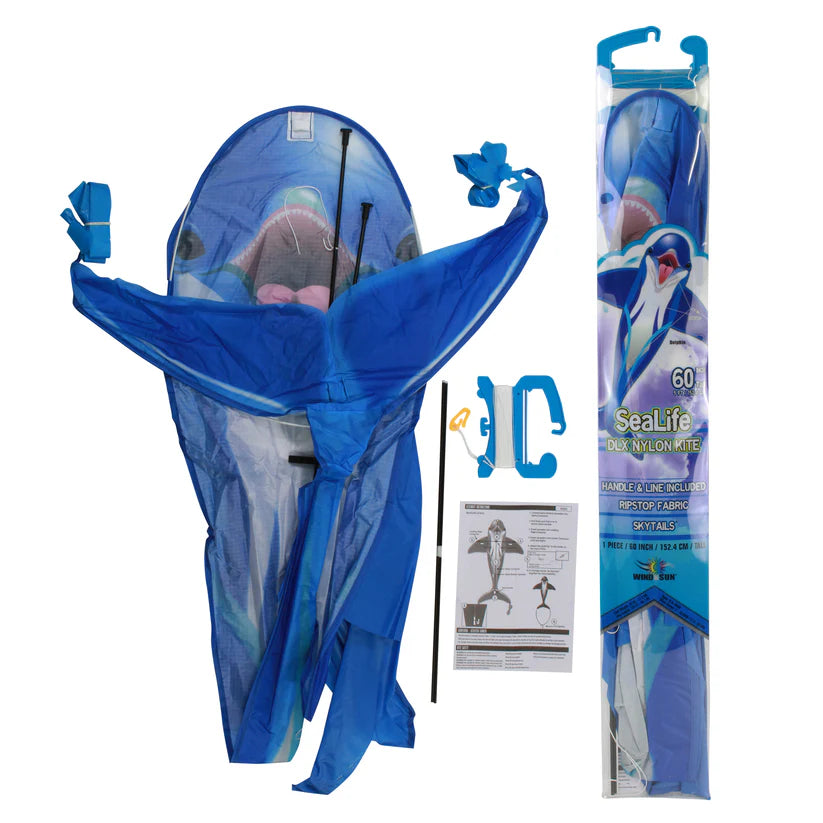 Dolphin SeaLife Kite - Colorful Ocean Animal Kite for Beach, Park & Outdoor Fun - Perfect for Kids, Family & Summer Activities