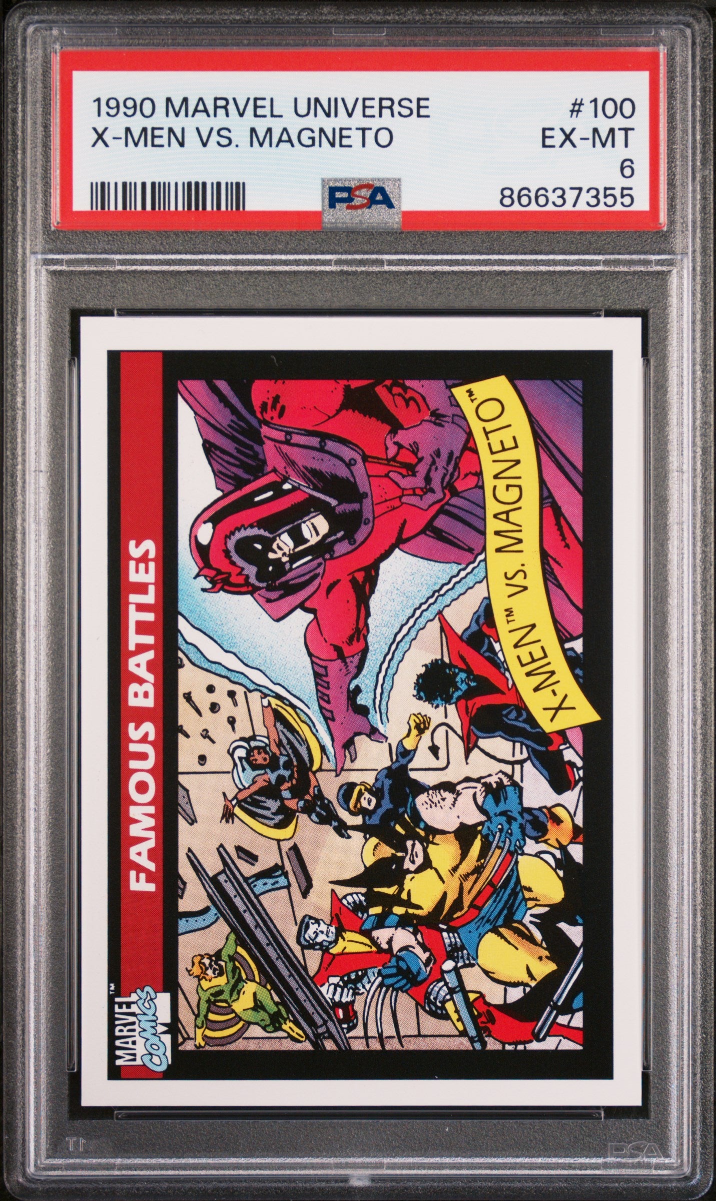 1990 MARVEL UNIVERSE X-MEN VS. MAGNETO #100 PSA 6 Graded Comic Book - Rare Collectible for Superhero Fans & Comic Book Investors - Perfect for Display, Gifts, and Investment Portfolios