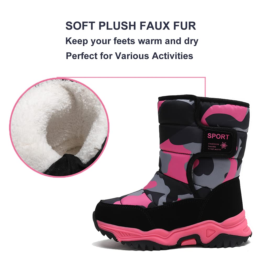 Kids' Waterproof Snow Boots for Boys & Girls - Slip-Resistant Winter Shoes for Cold Weather (Toddler/Big Kid) - Perfect for Outdoor Play, Snow Days & Winter Adventures