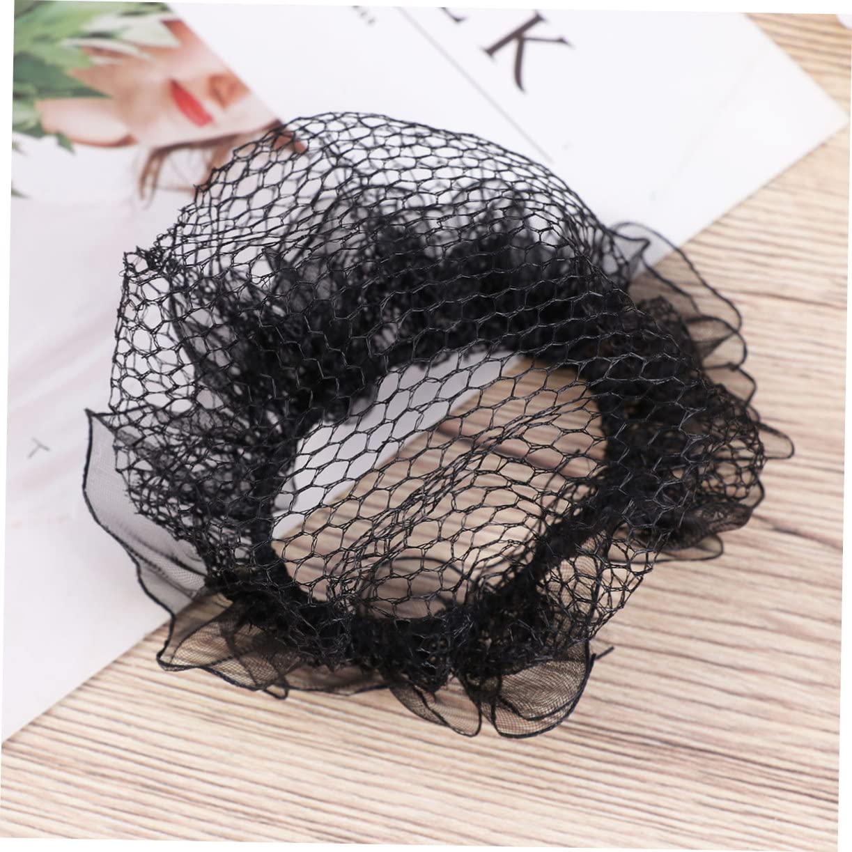 Minkissy 10pcs Black Elastic Hair Snoods - Breathable Hair Nets for Women, Perfect for Dance, Ballet, Bun Hairstyles & Salon Use
