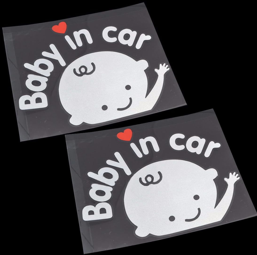 2Packs Baby on Board Car Stickers - Cute Waving Baby Boy Safety Decal for Vehicle Window | Perfect for New Parents & Family Car Safety Awareness