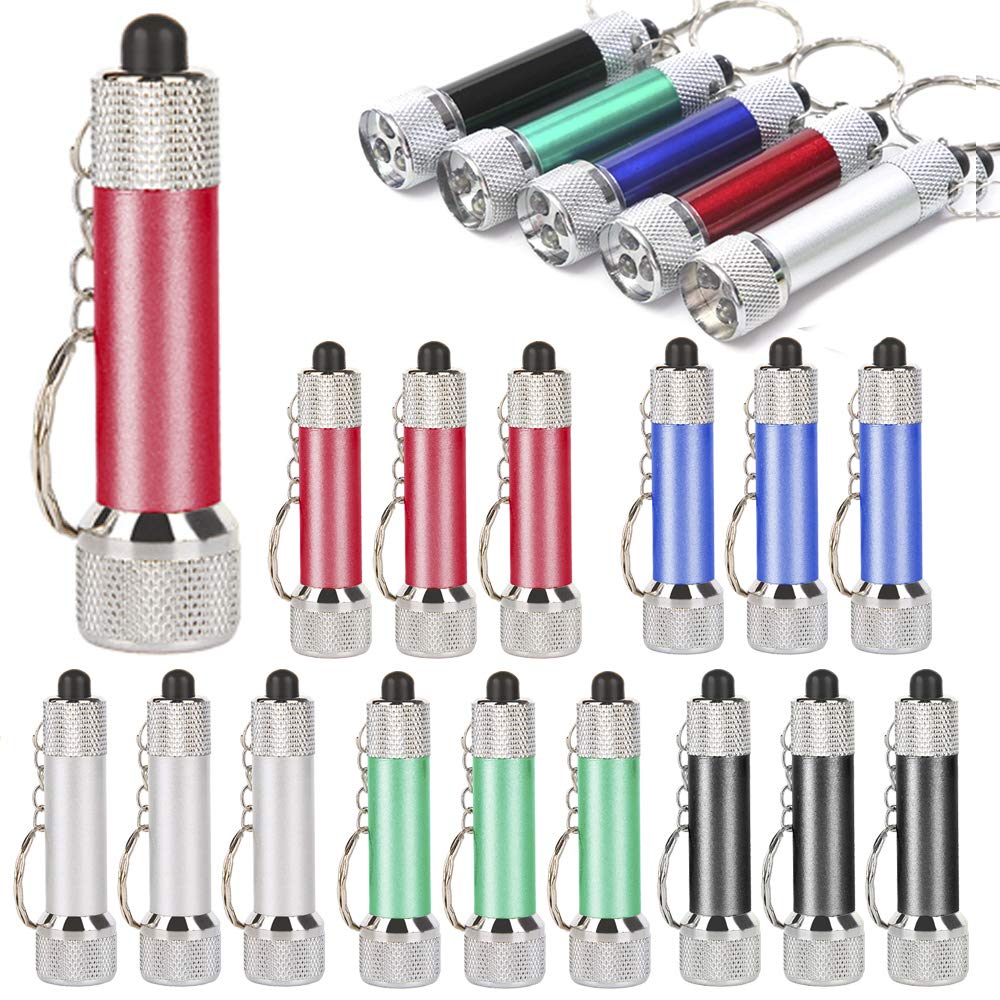 PROLOSO Mini LED Flashlight Keychains - 20 Pack Bulk Keyring Torch Lights for Kids, Camping, Emergencies & Party Favors | Bright Portable Flashlights for Hiking, Nighttime Safety & Outdoor Adventures
