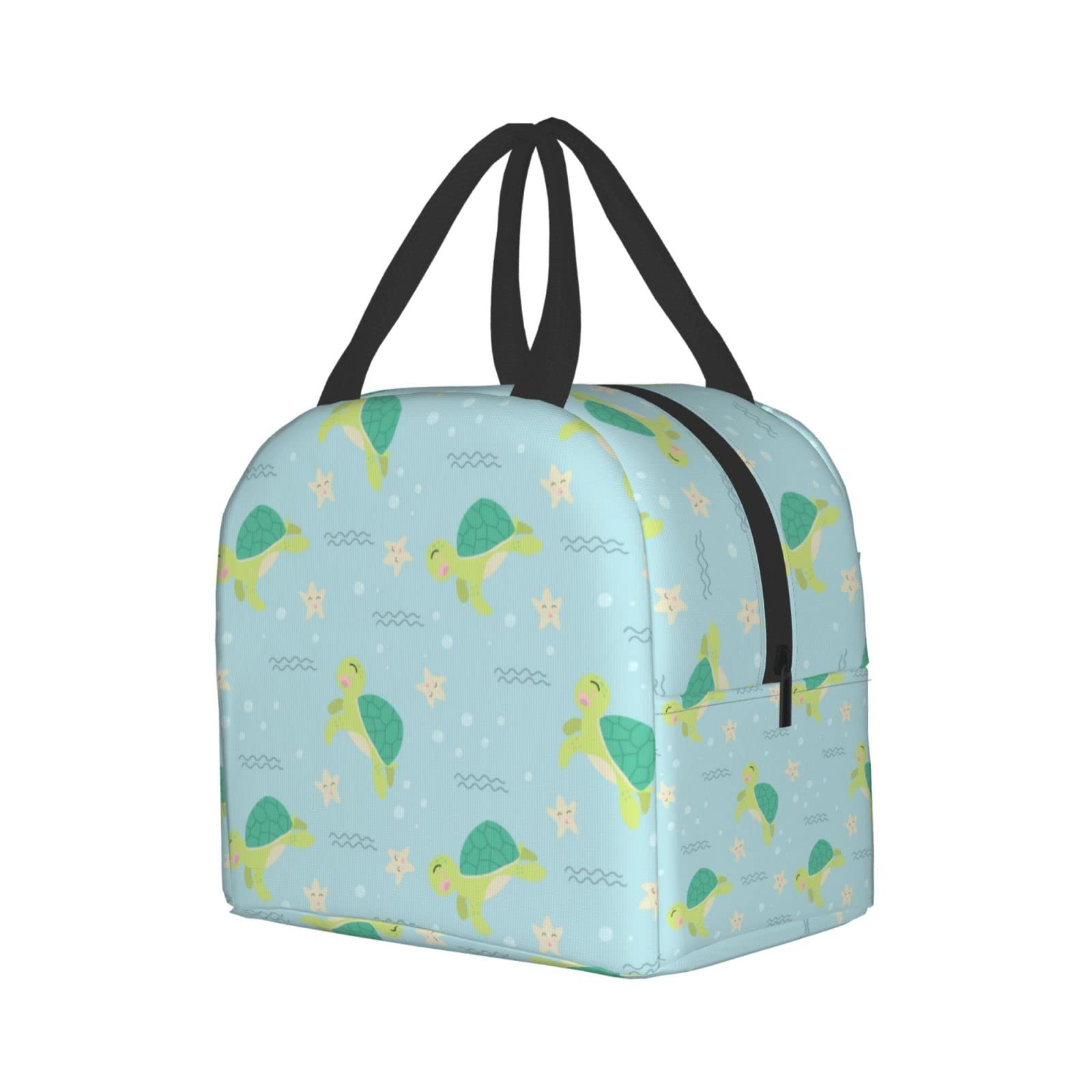 Insulated Lunch Box with Cute Turtle & Starfish Design - Reusable, Leak-Proof Meal Bag for Work, School, Travel & Picnic | Portable Food Container for Men & Women | BPA-Free & Easy to Clean