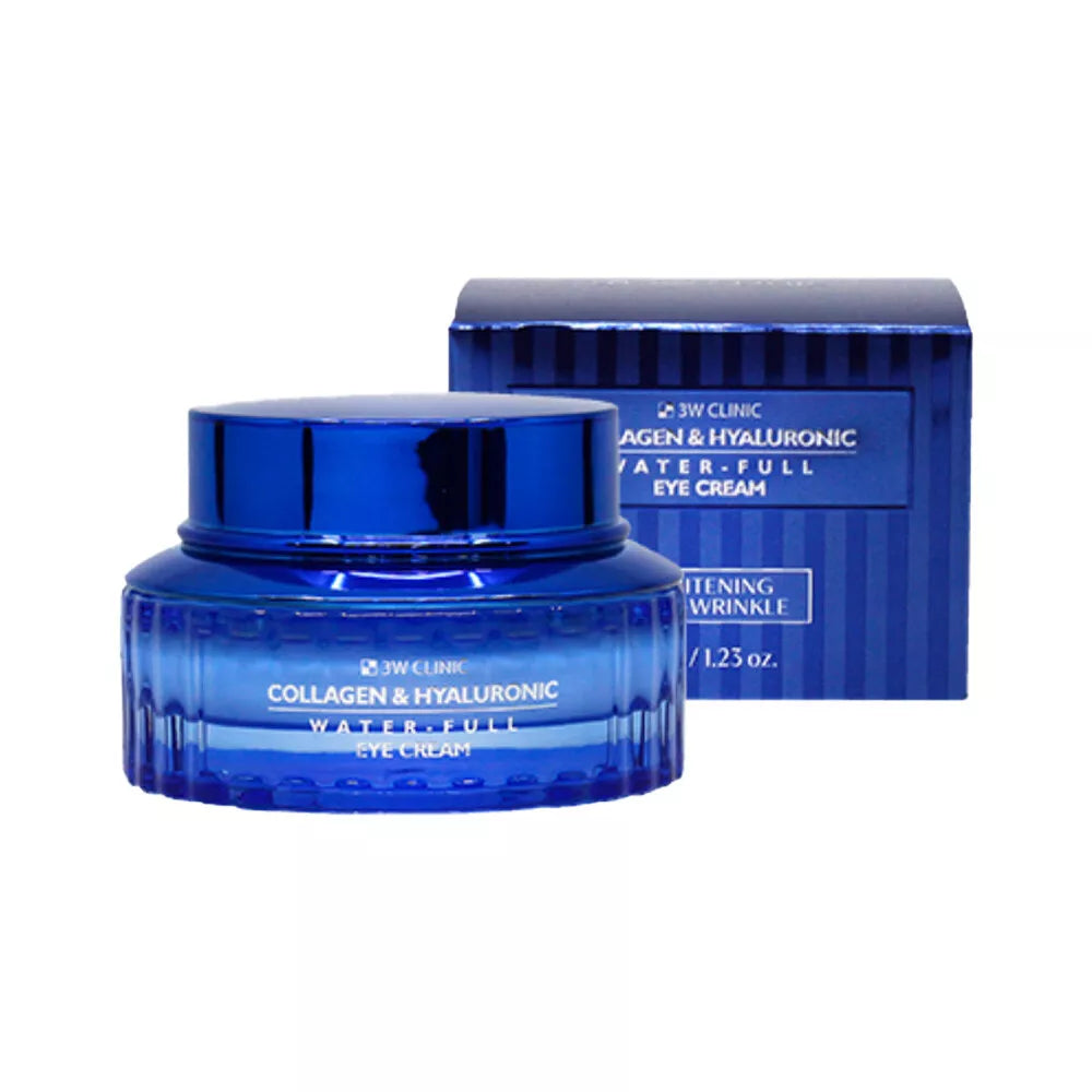 3W Clinic Collagen & Hyaluronic Acid Eye Cream 35g - Hydrating Anti-Aging Under Eye Treatment for Dark Circles & Wrinkles | Perfect for Night & Day Use