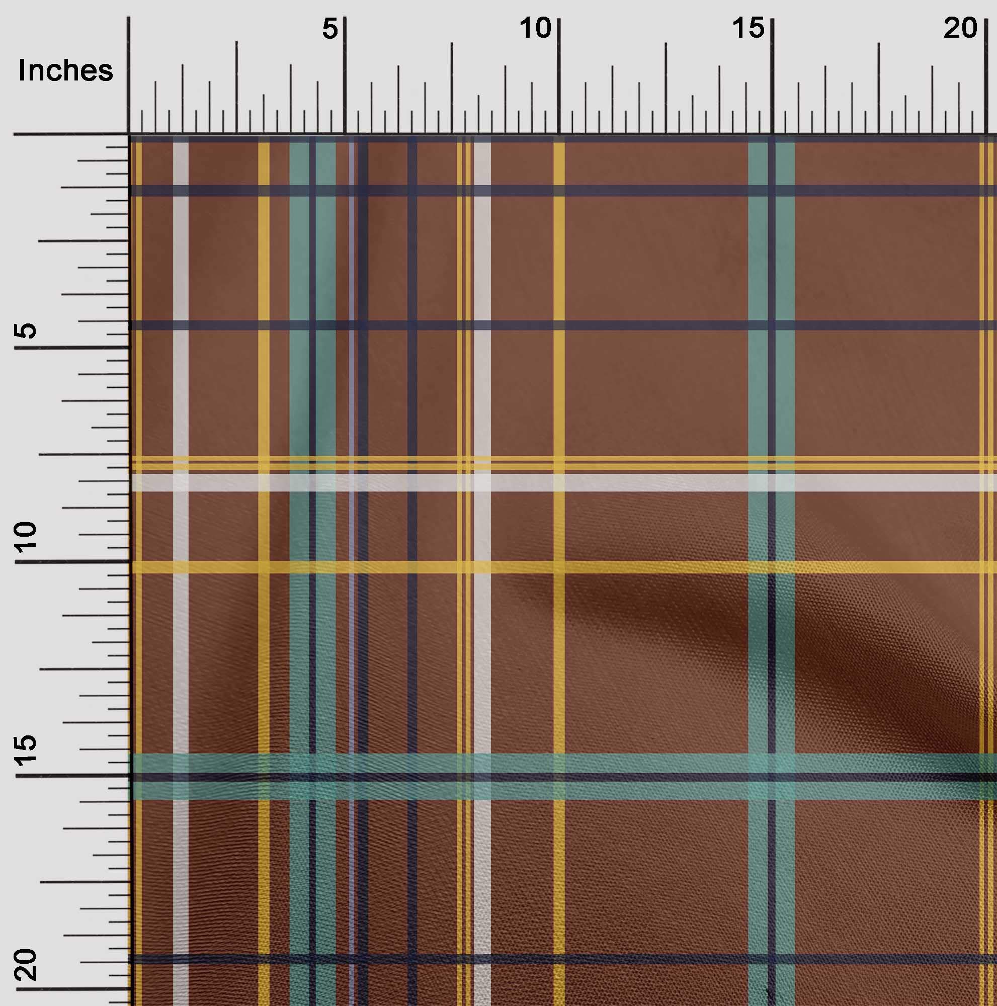 Premium Cotton Poplin Brown Madras Check Fabric by The Yard - 42 Inch Wide for DIY Clothing, Quilting & Home Decor Sewing Projects | Soft, Durable & Easy to Sew