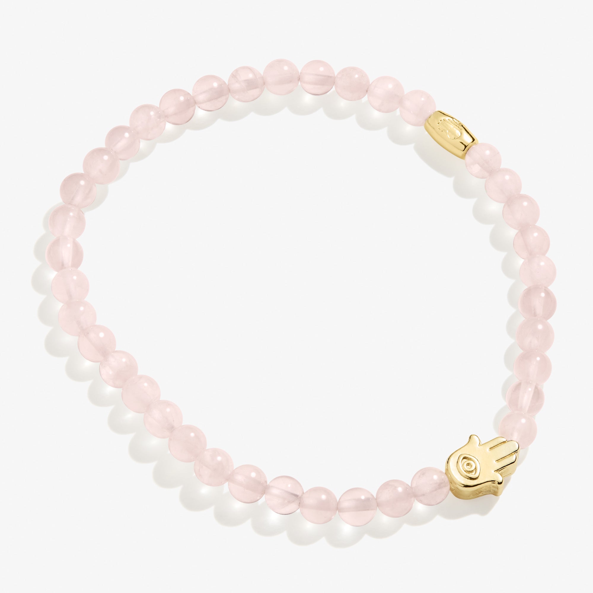 Hamsa Rose Quartz Stretch Bracelet for Love & Positive Energy - Healing Crystal Jewelry for Women, Meditation & Spiritual Protection