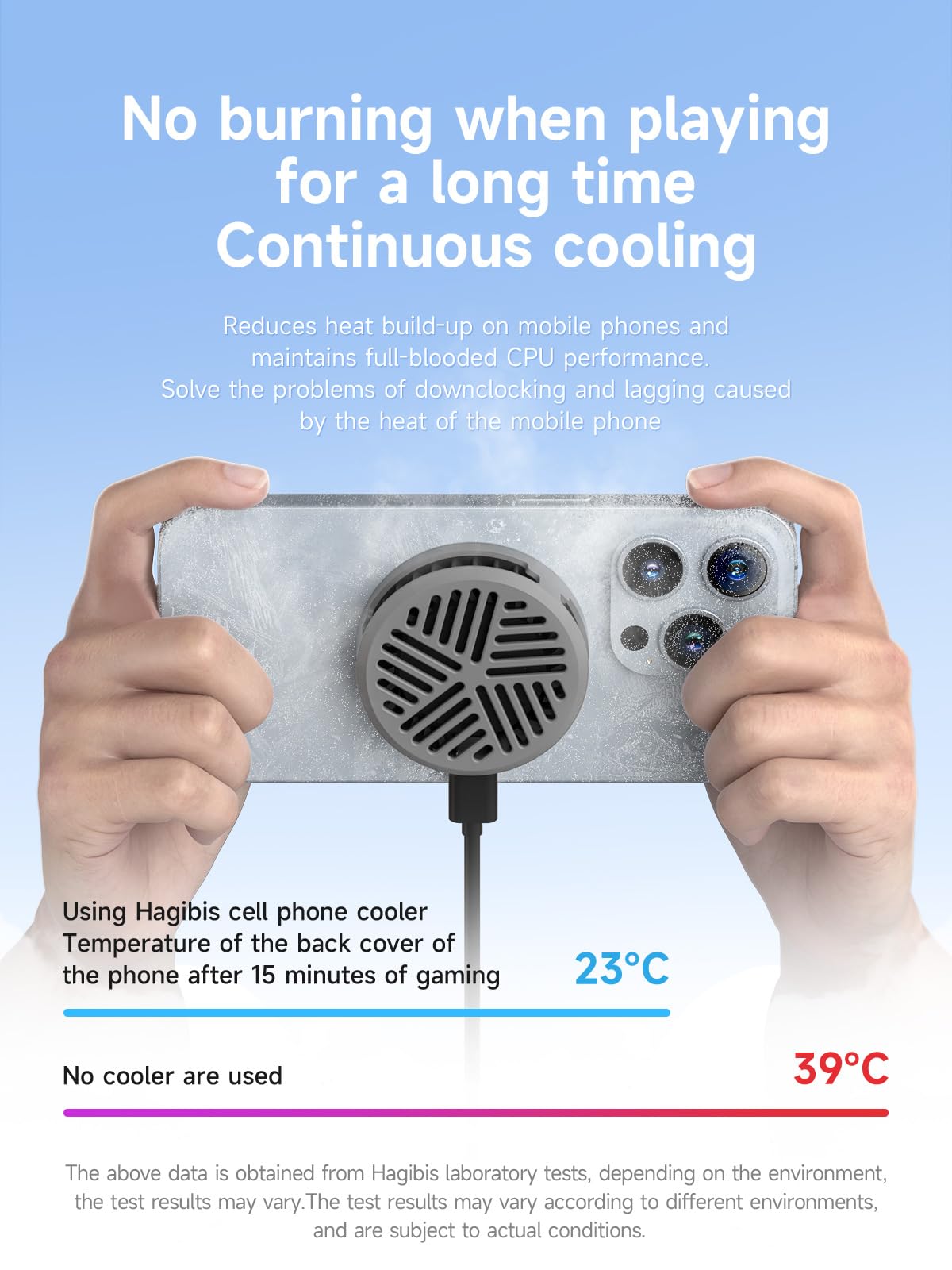 Hagibis Magnetic Phone Cooler - Ultra Thin Portable Cooling Fan for iPhone 16/15 Pro Max, MagSafe, iPad Pro & Android Tablets | Lightweight Phone Radiator | Perfect for Gaming, Streaming & Overheating Protection (Grey)