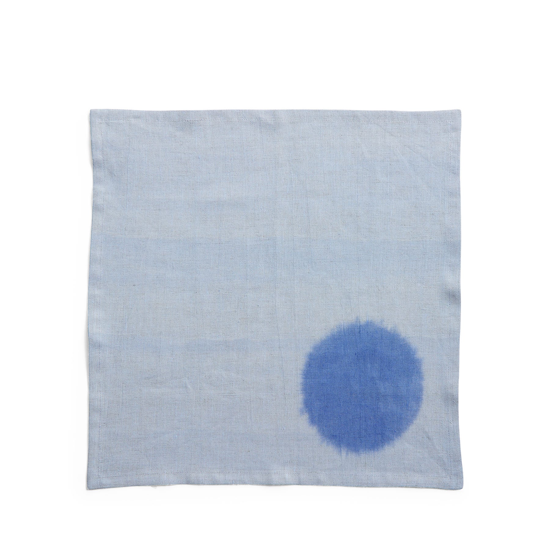 Hand Painted Linen Napkins - Premium Ultramarine Blue Circle Design - Elegant Table Setting for Dinner Parties, Weddings & Home Decor