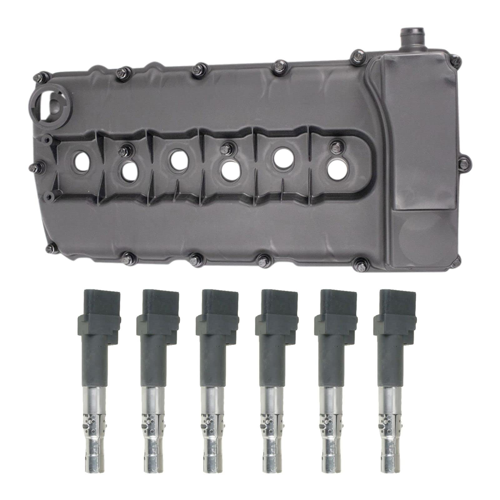 High Performance Ignition Coil & Valve Cover Kit - Compatible with Audi Q7 (2007-2010), Porsche Cayenne (2008-2015), Volkswagen CC (2012-2016), Passat (2006-2016), Touareg (2007-2016) - Perfect for Engine Maintenance & Performance Upgrade