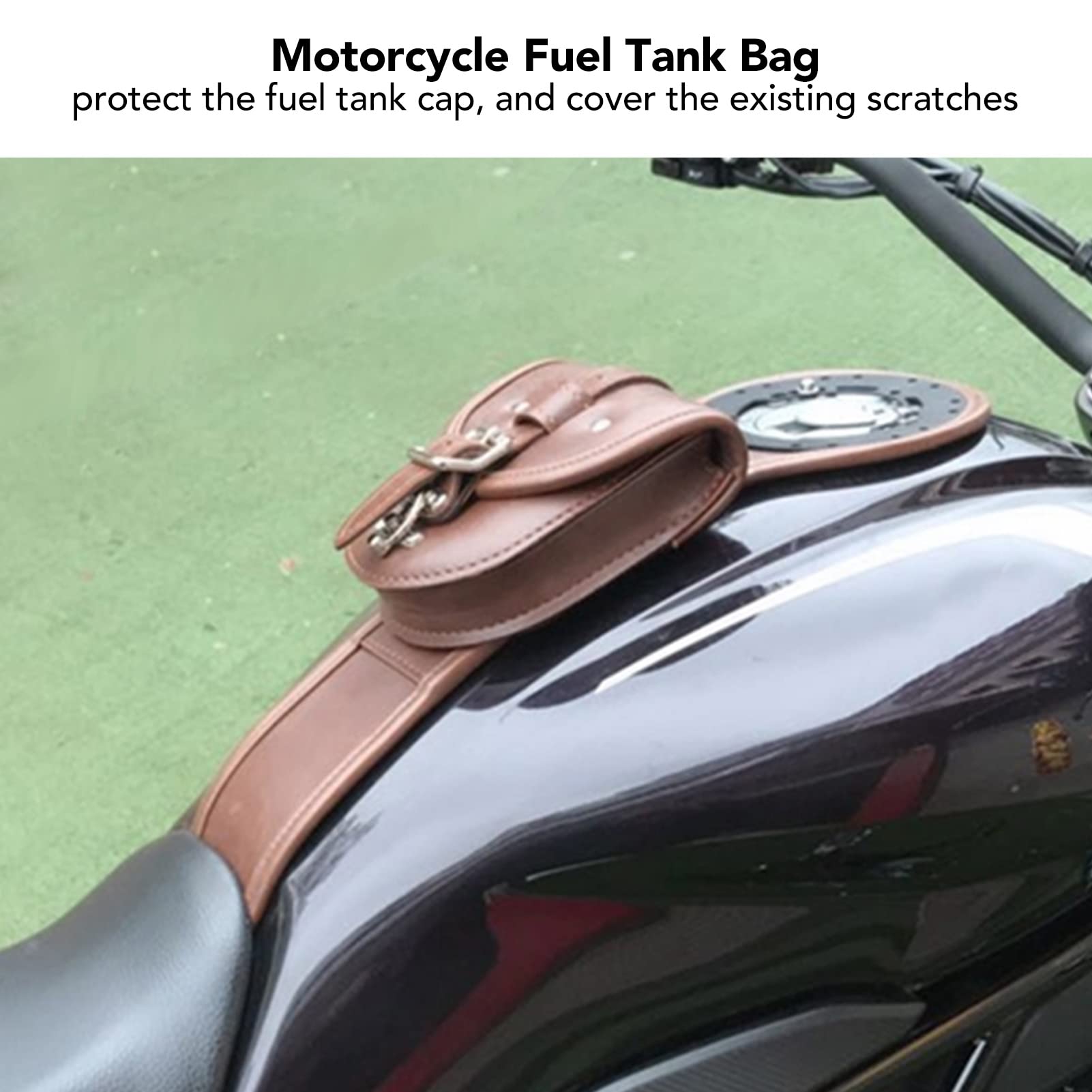 OUKENS Waterproof Motorcycle Tank Bag - Genuine Leather Brown Vest Bag for Benelli Leoncino 500 BJ500 | Perfect for Commuting, Touring & Adventure Riding