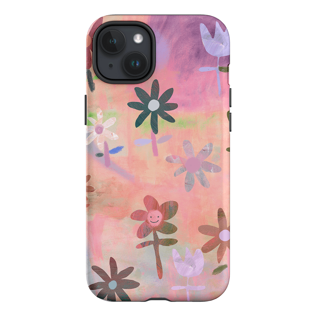 Premium Lazy Daisy Floral Phone Case - Shockproof & Slim Design for iPhone 15/14/13/12/Pro/Max - Perfect for Everyday Use, Travel & Outdoor Activities