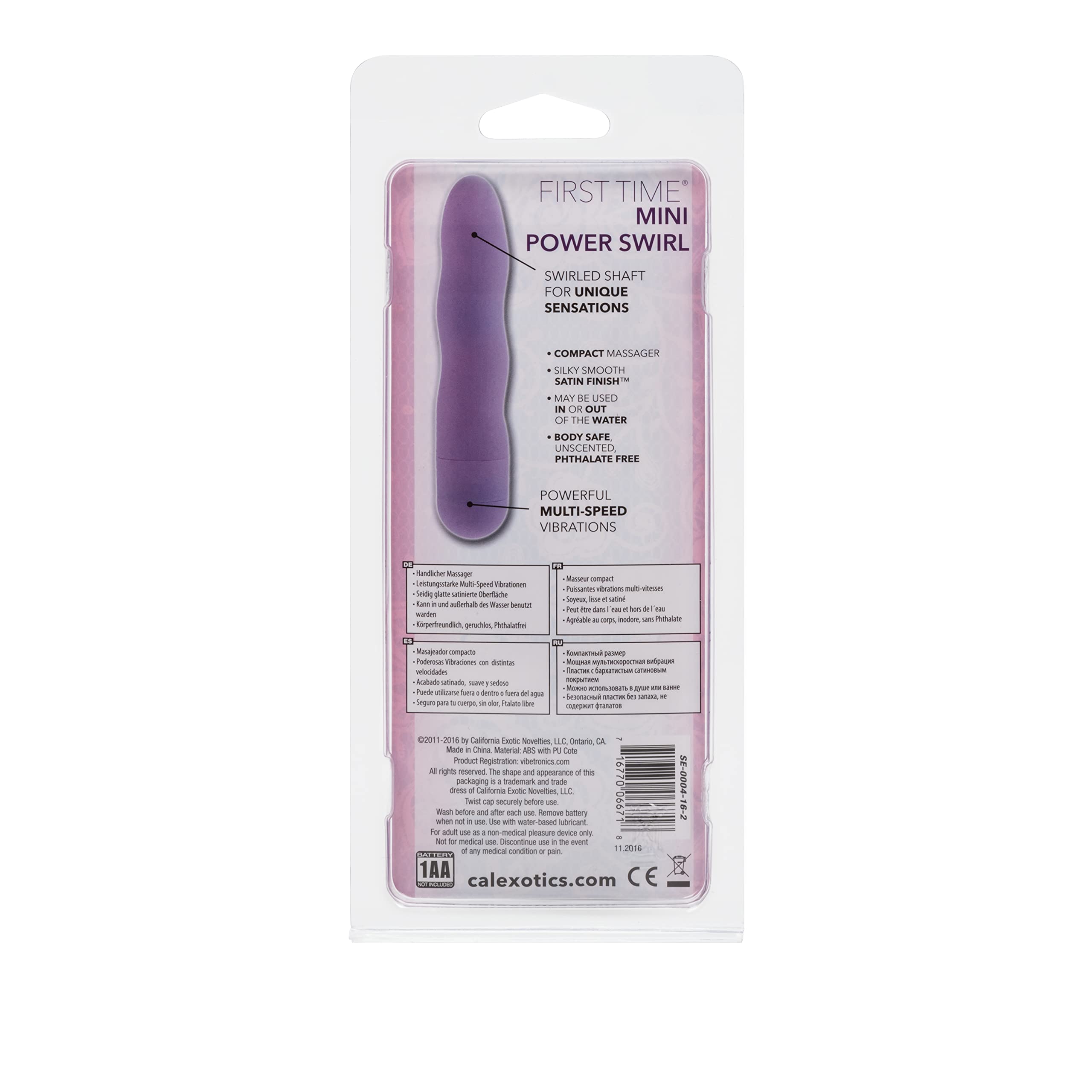 Mini Power Swirl Bullet Vibrator for Women - Purple Adult Sex Toy for Beginners & Travel