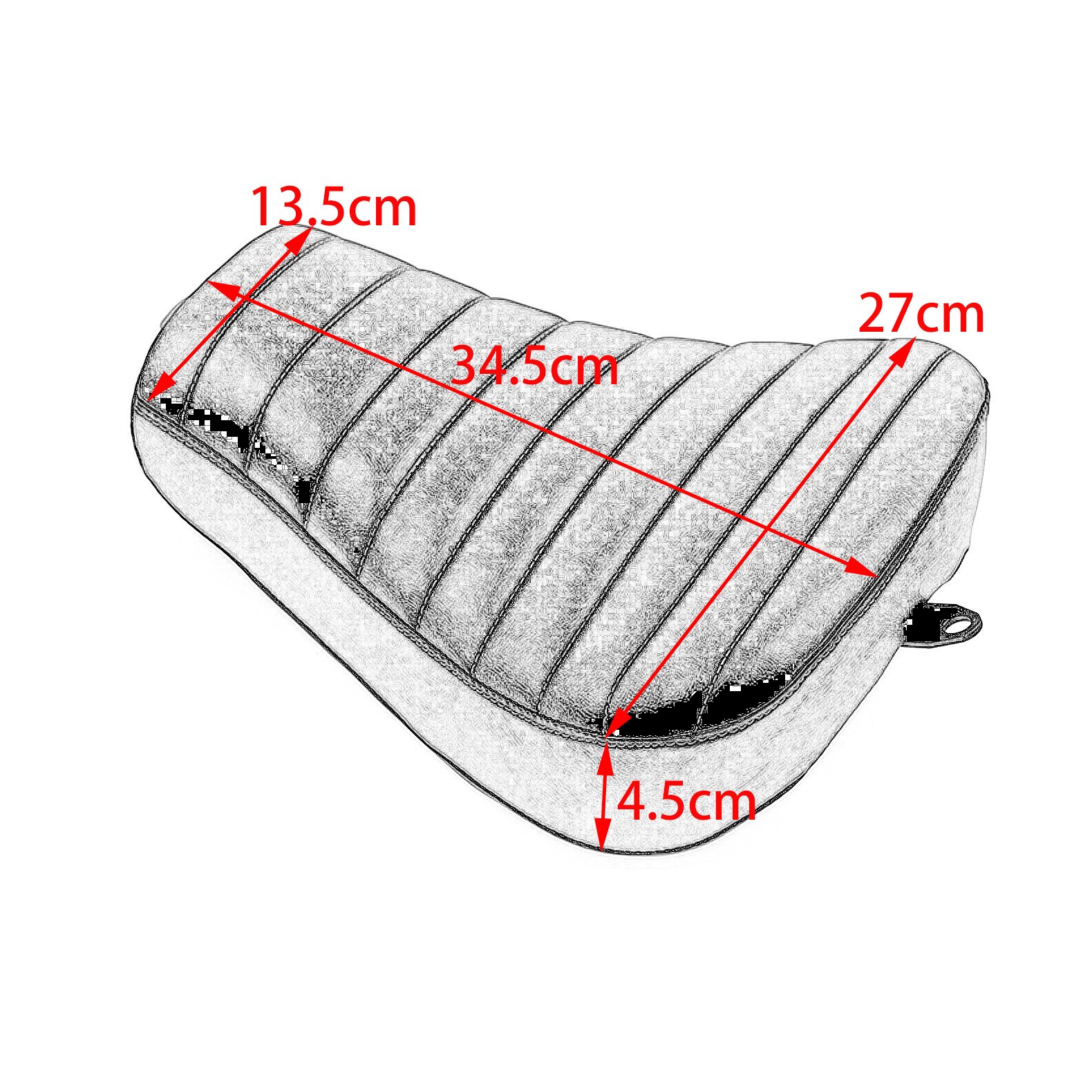 Premium Motorcycle Solo Seat Cushion - Horizontal Stripes Design for Harley Sportster XL883 XL1200 X48 72 - Comfortable Front Driver Pad for Long Rides & Cruising