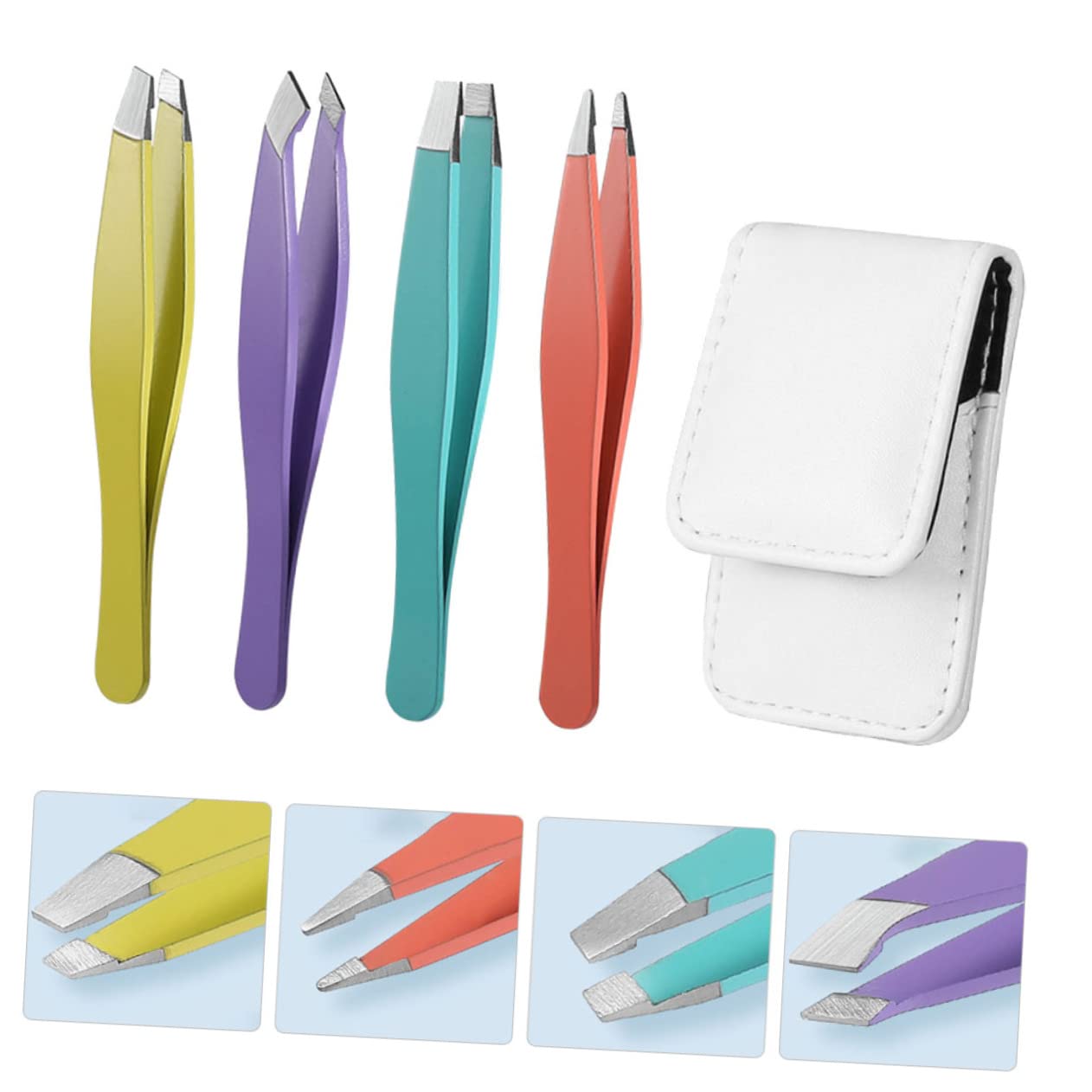 Precision Stainless Steel Eyebrow Tweezers Set - Perfect for Grooming & Shaping